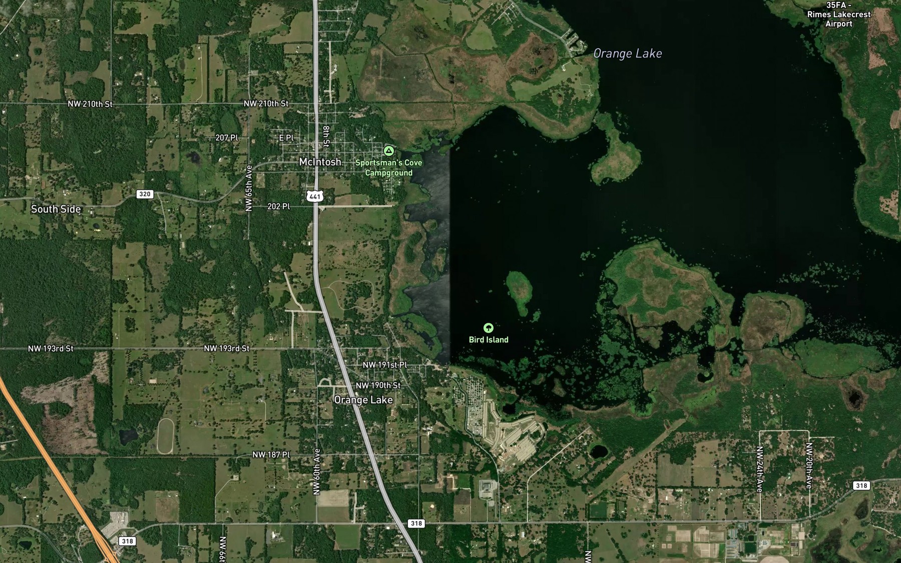 Satellite map of the Hixon Island