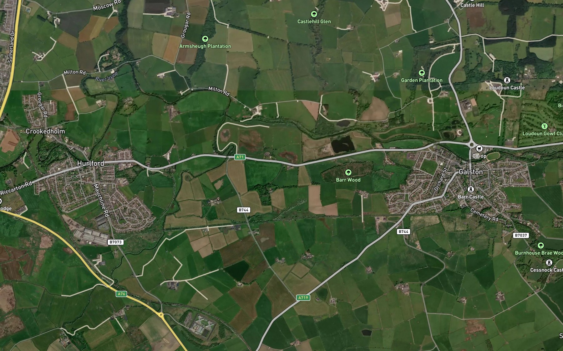 Satellite map of the Cessnock Water