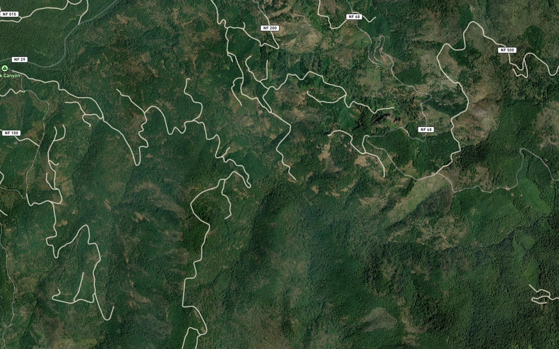 Satellite map of the Serviceberry Creek