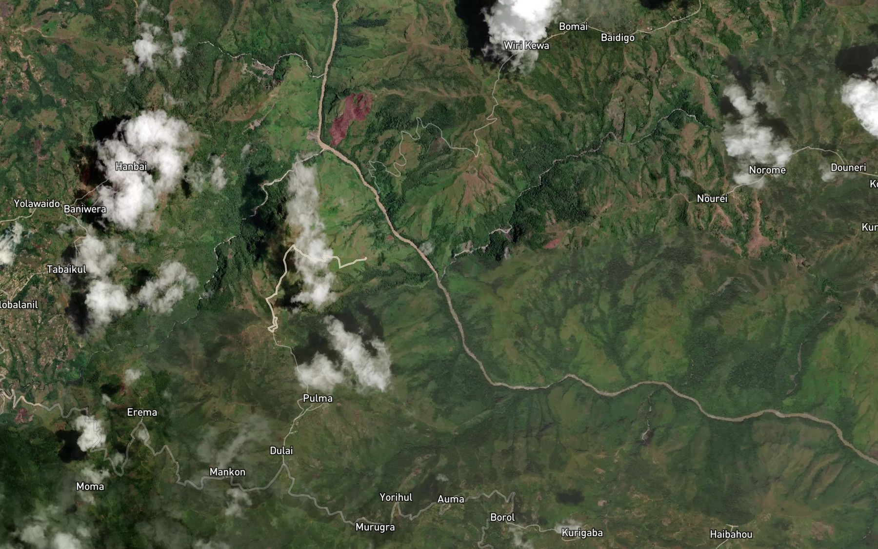 Satellite map of the Mama River
