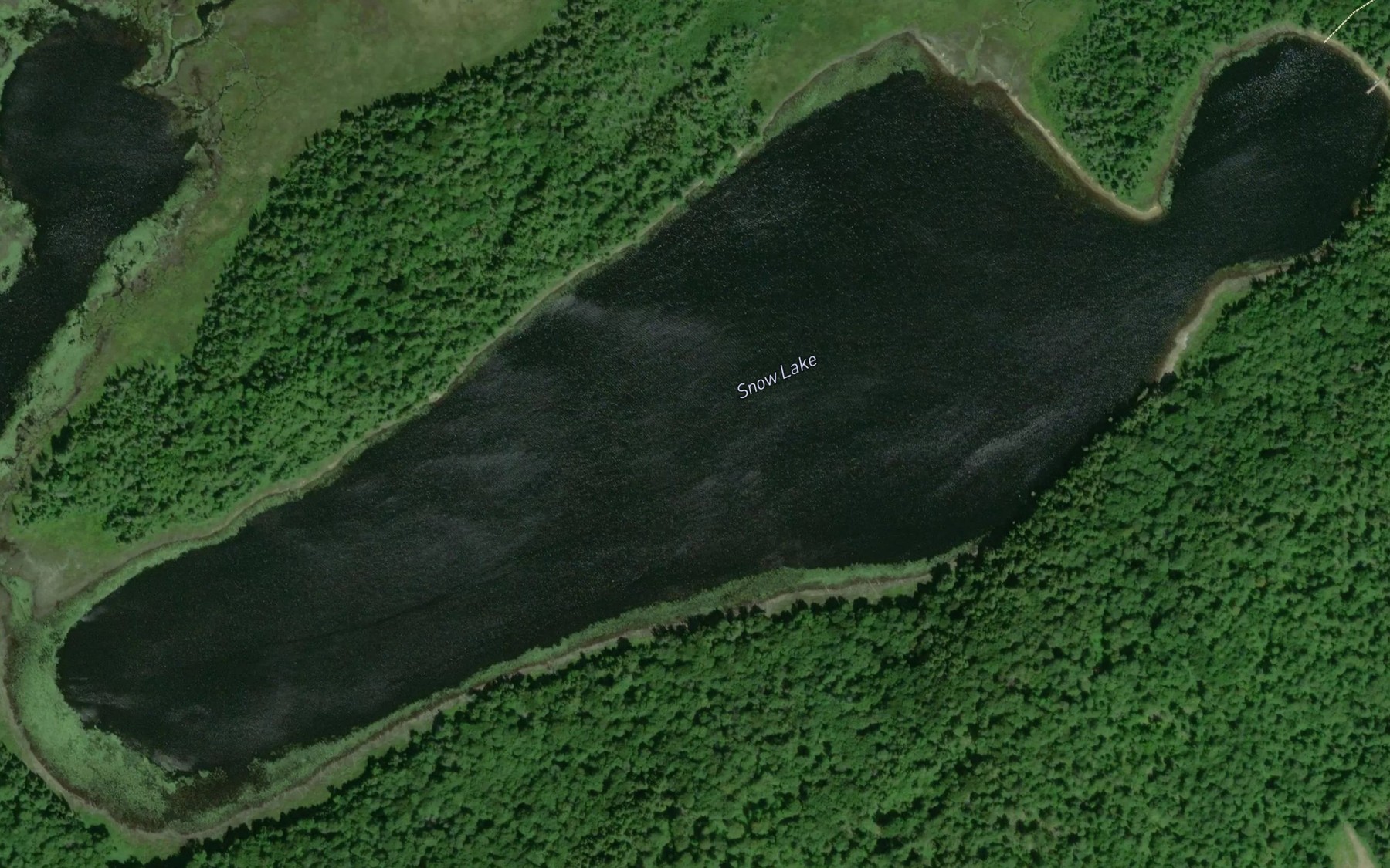 Satellite map of the Snow Lake