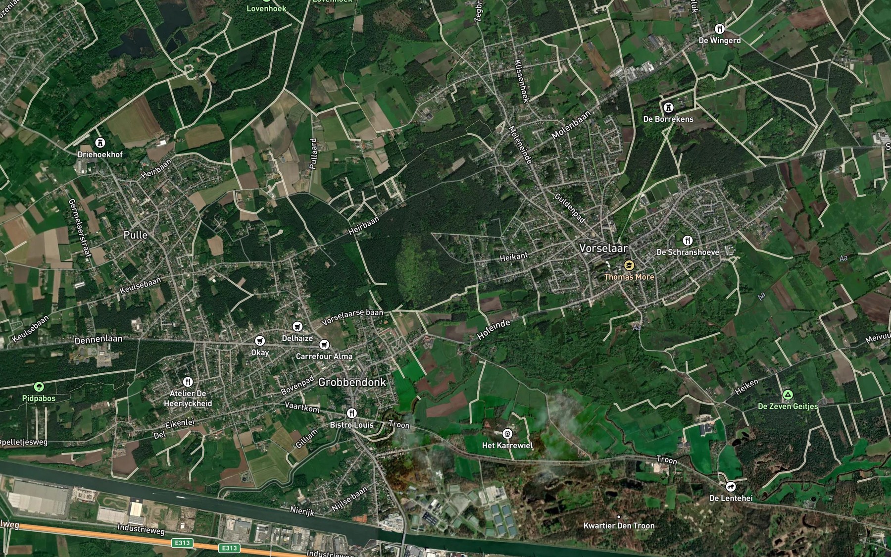 Satellite map of the Aa