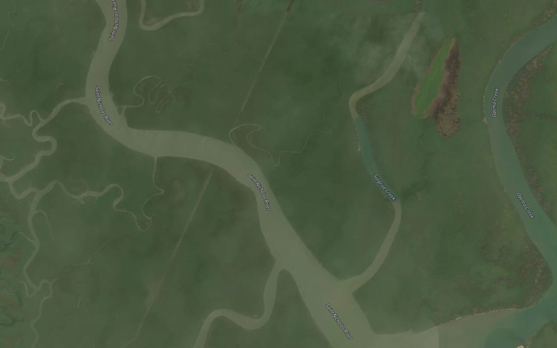 Satellite map of the Akwamobugo Creek