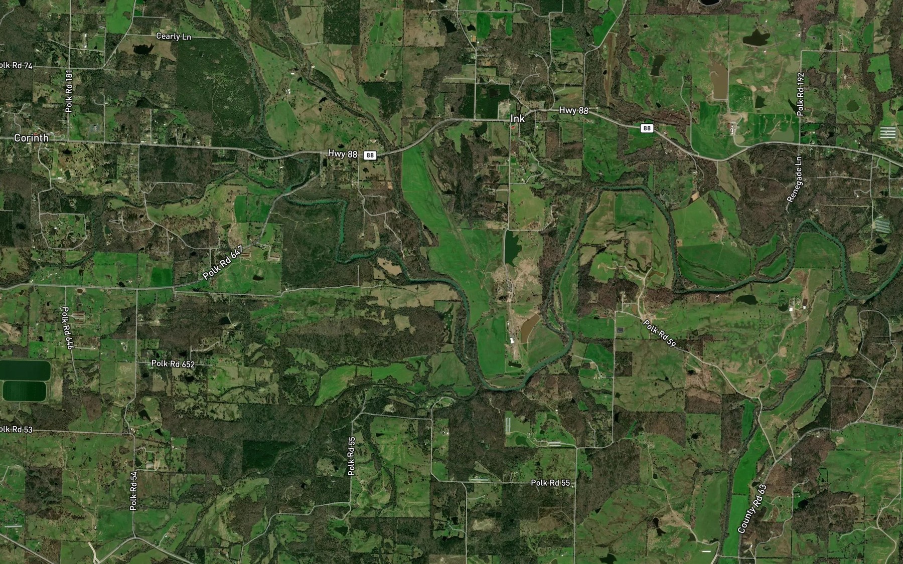 Satellite map of the Irons Fork