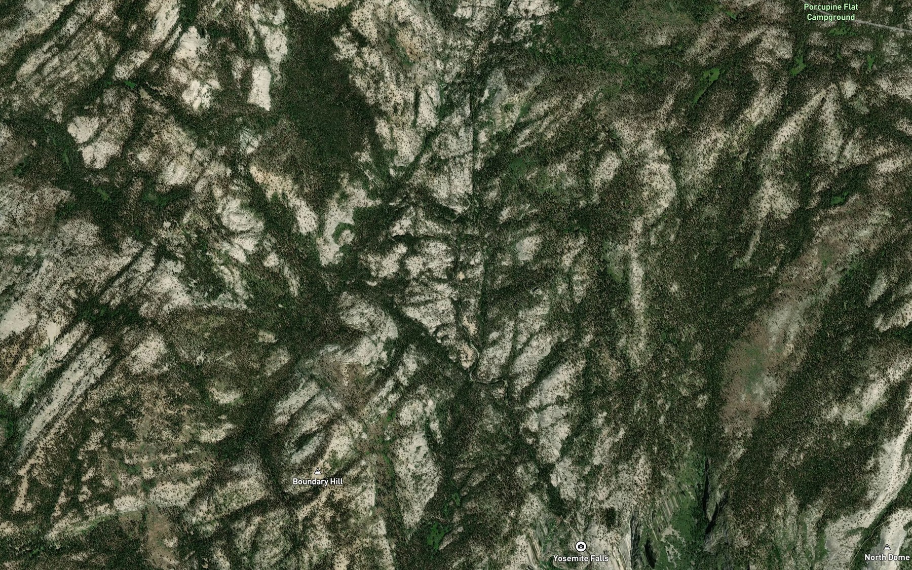 Satellite map of the Bluejay Creek