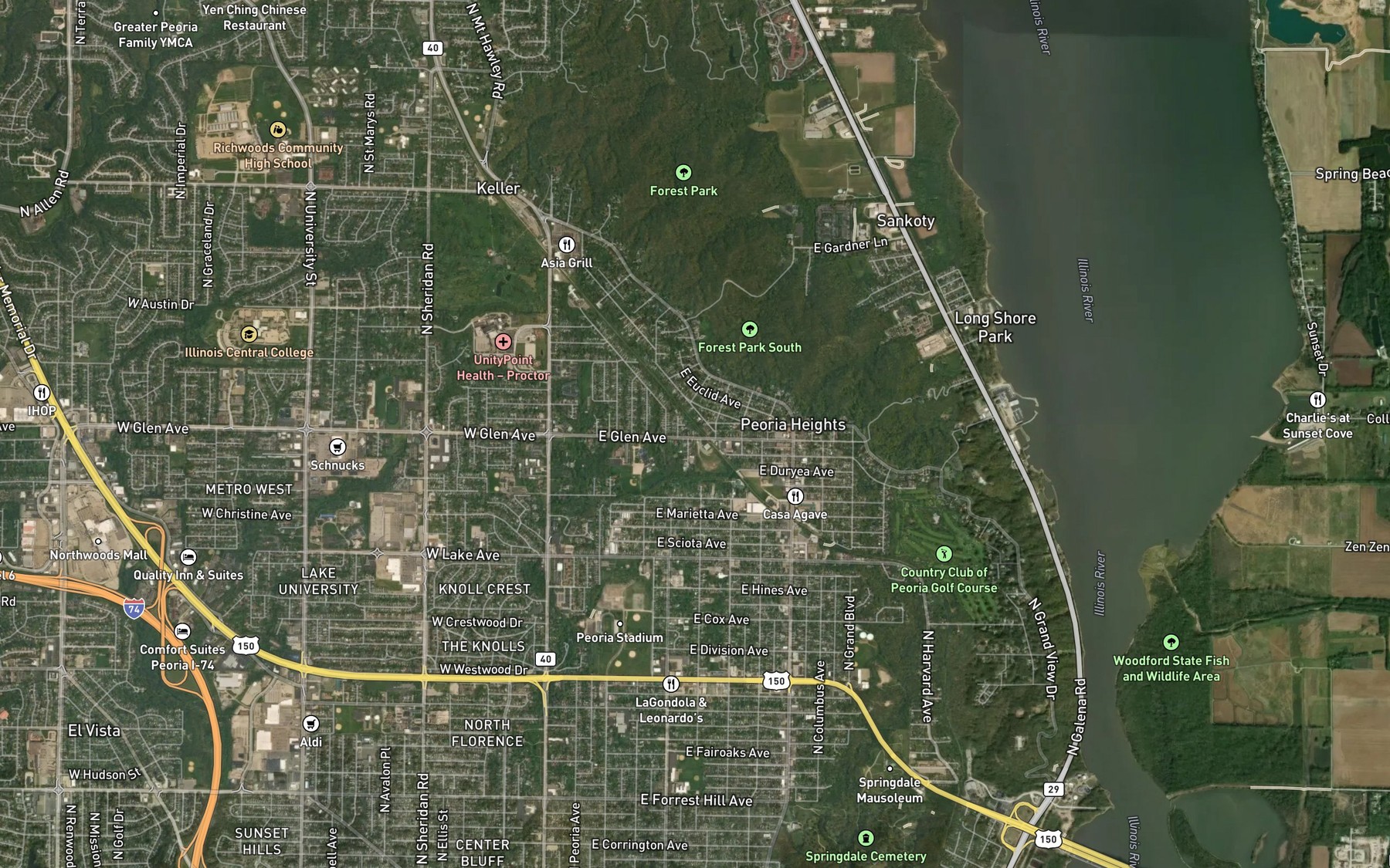 Satellite map of the Mulvaney Pond