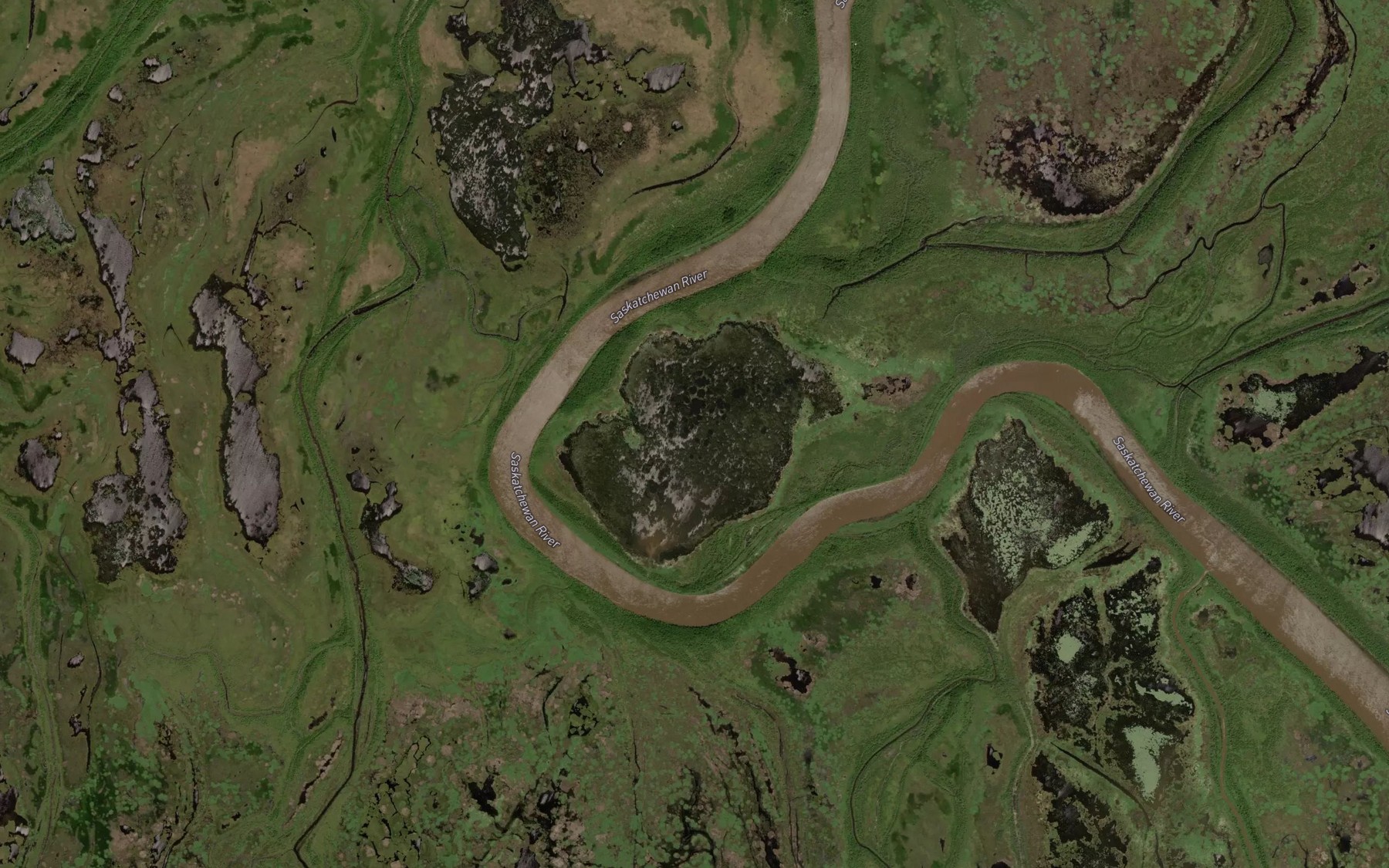 Satellite map of the Elbow Lake