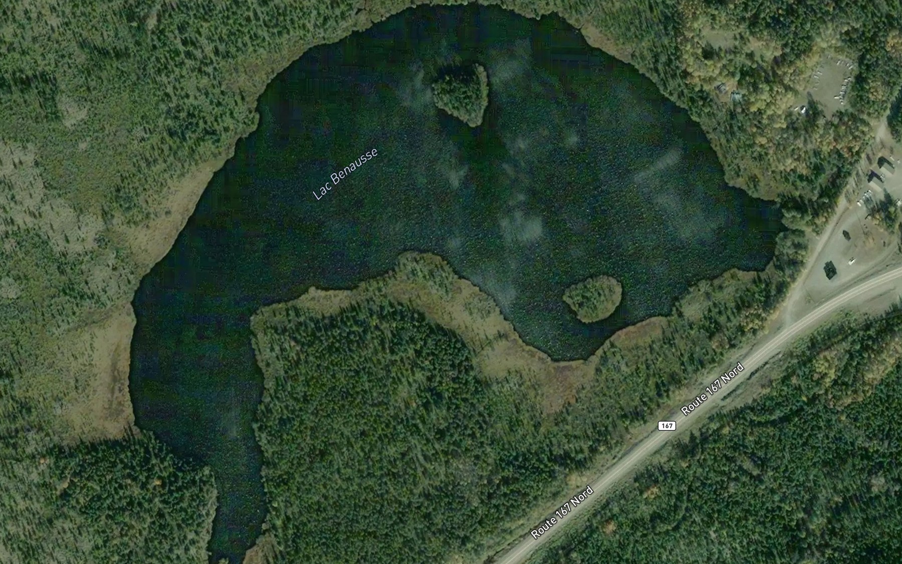 Satellite map of the Lac Benausse