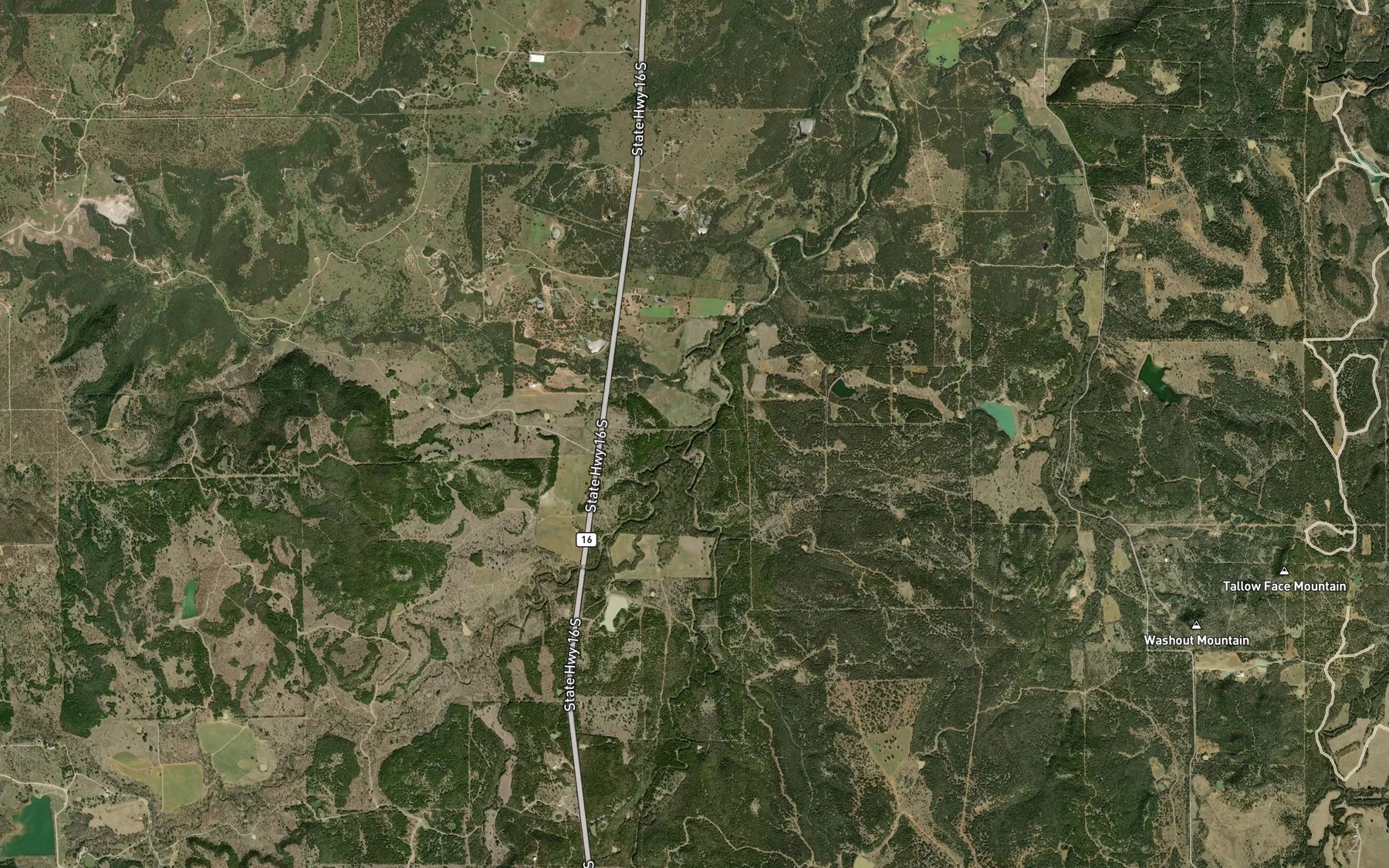 Satellite map of the West Fork Palo Pinto Creek