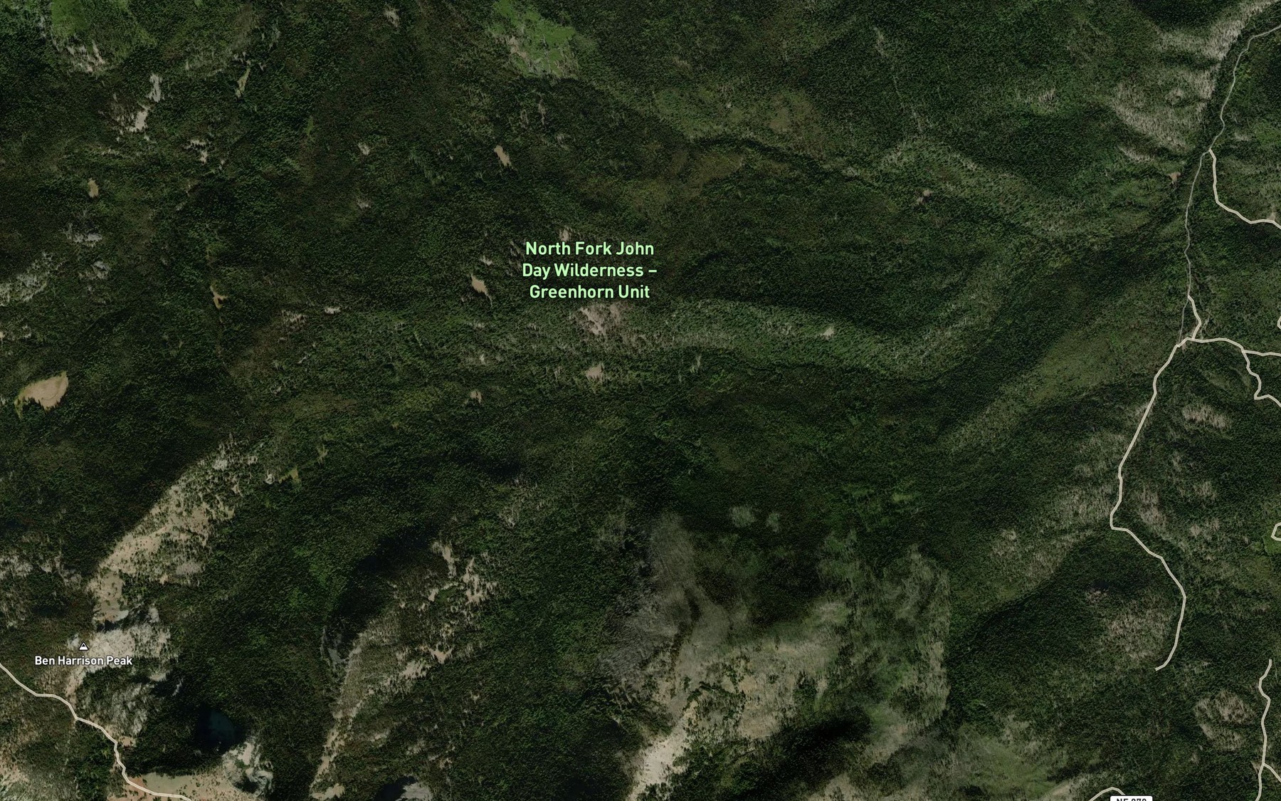 Satellite map of the East Fork Clear Creek