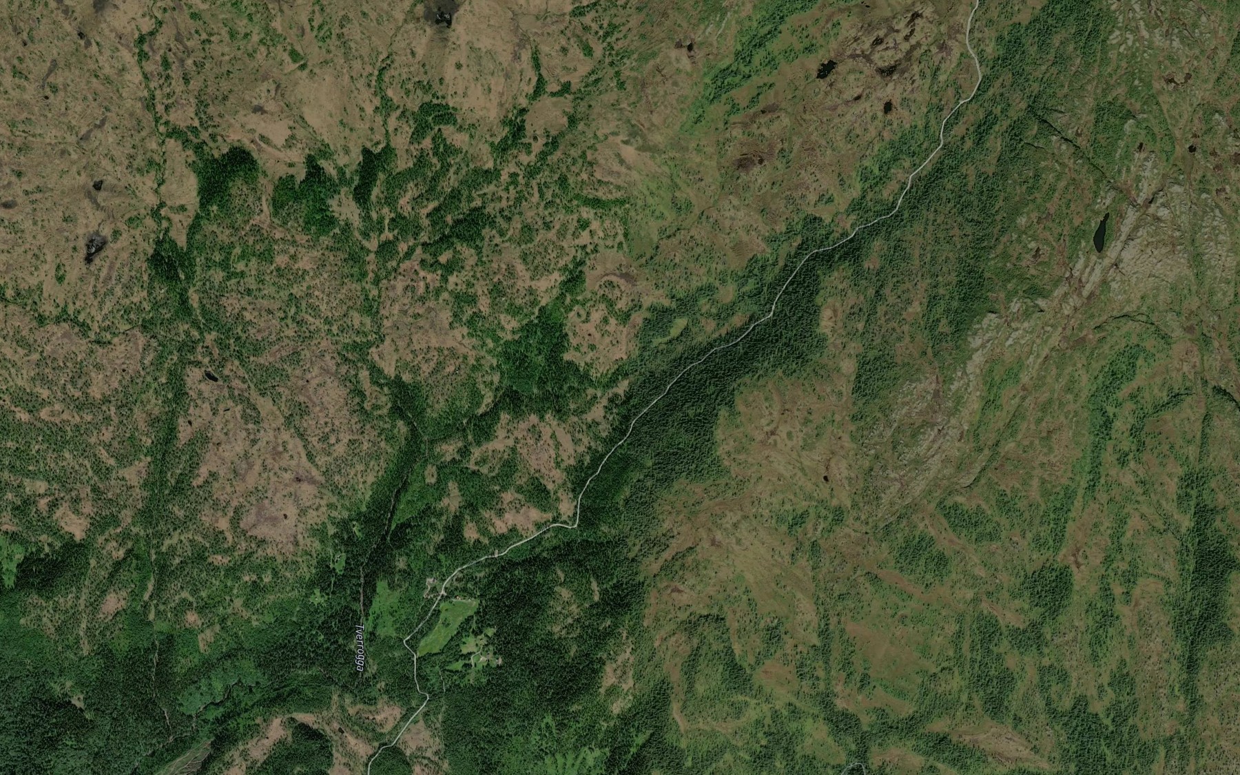 Satellite map of the Tverrogga