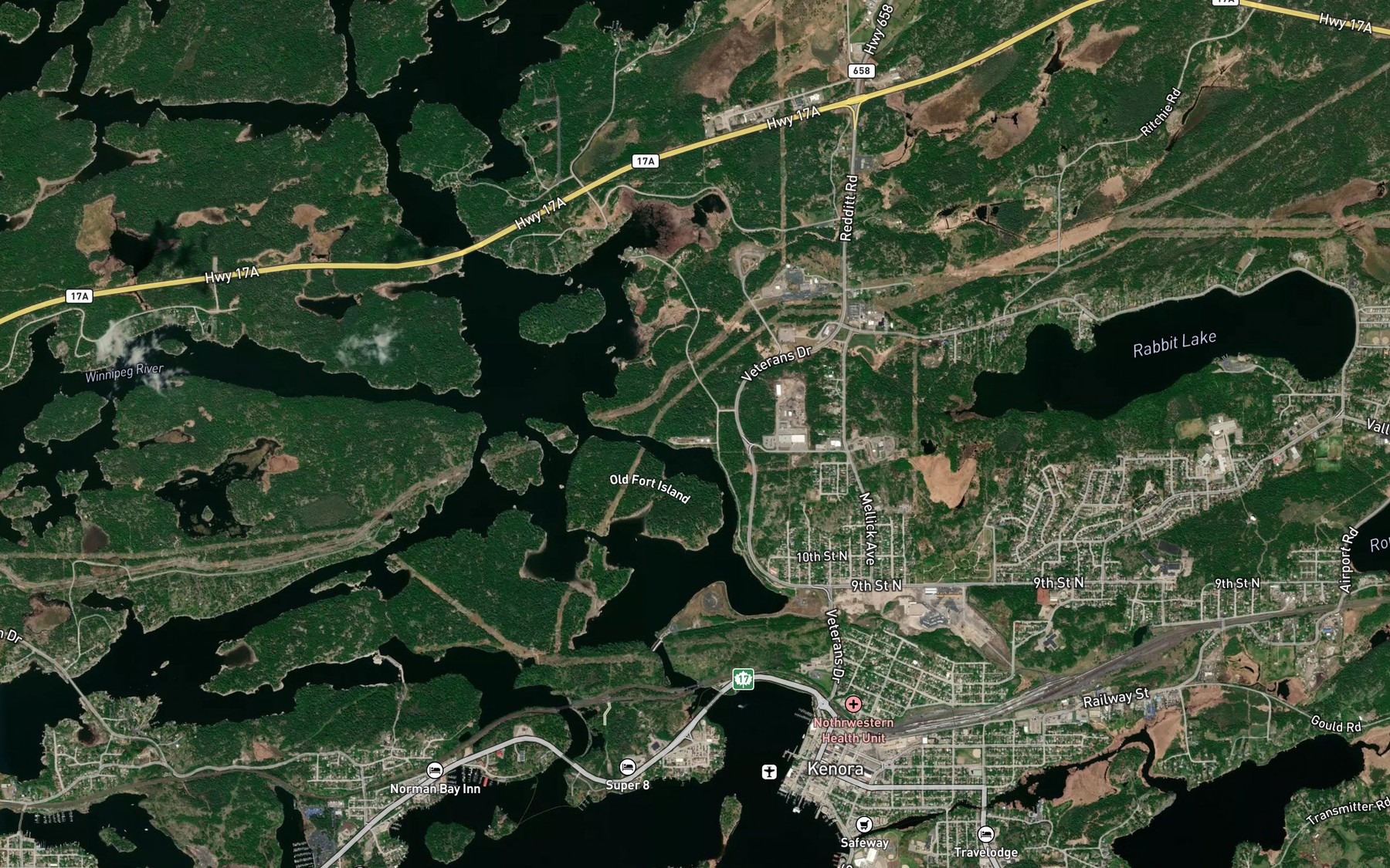 Satellite map of the Second Rapids Narrows