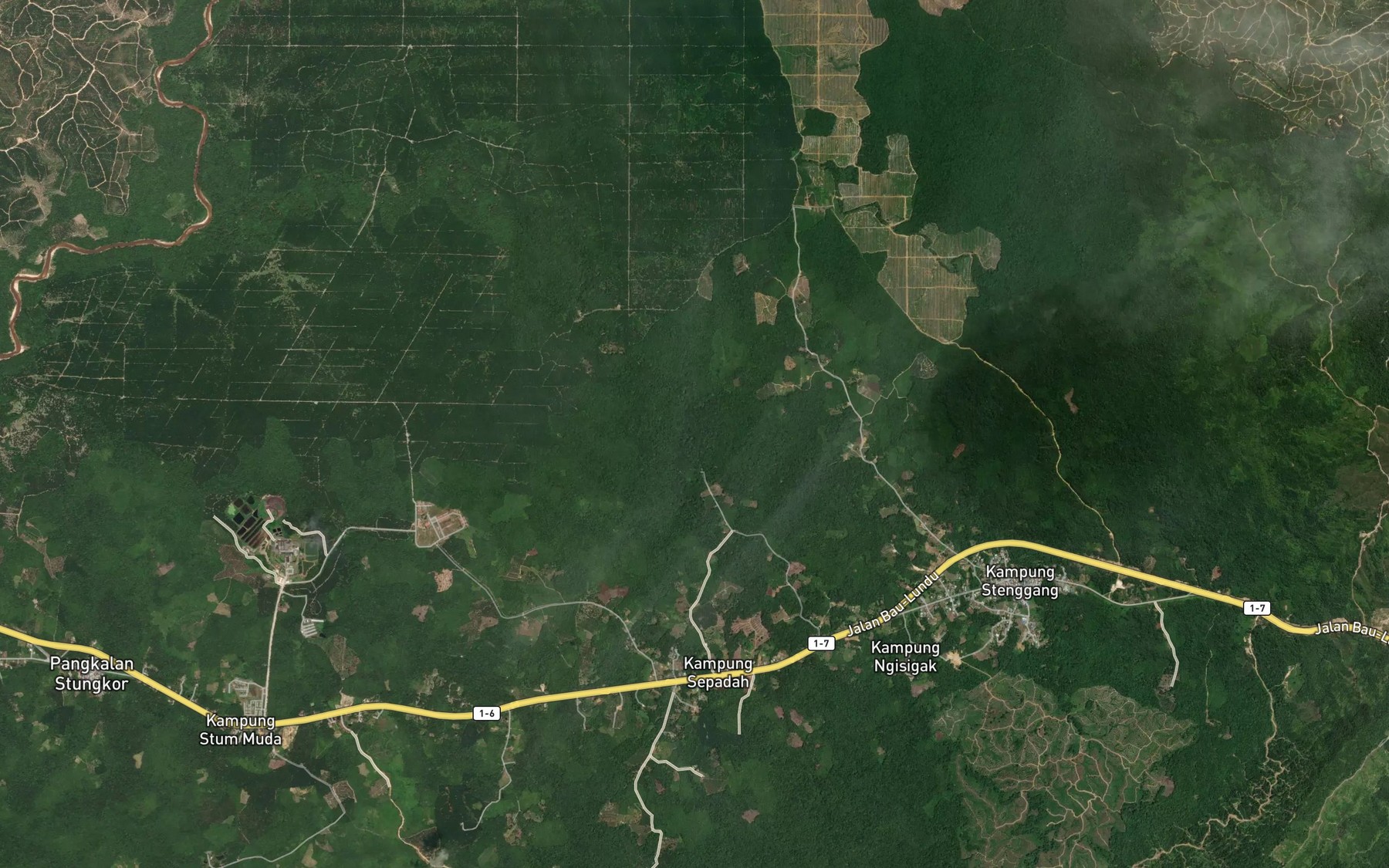 Satellite map of the Sungai Segagau