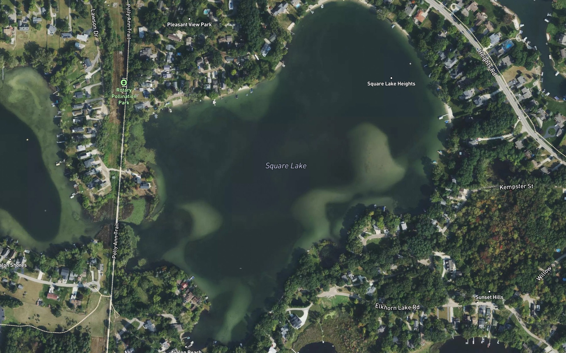 Satellite map of the Square Lake