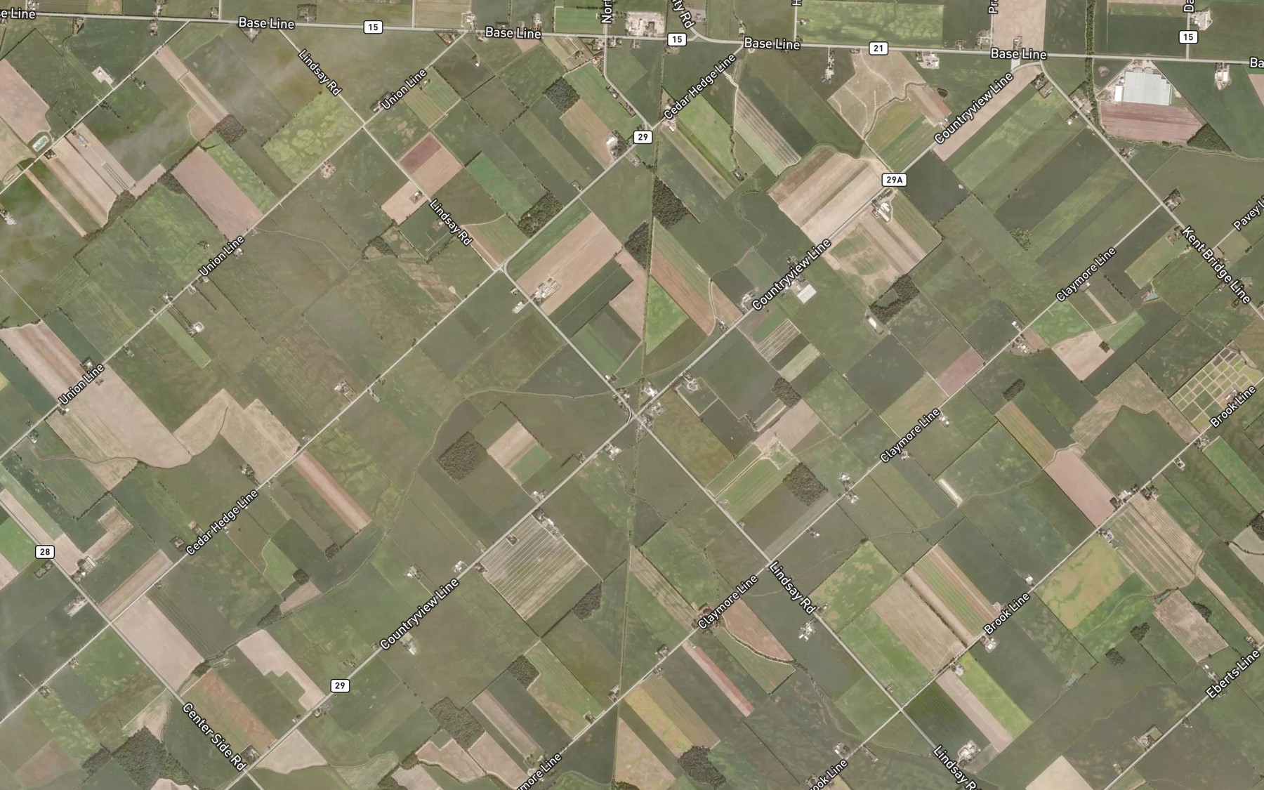 Satellite map of the Danforth Creek