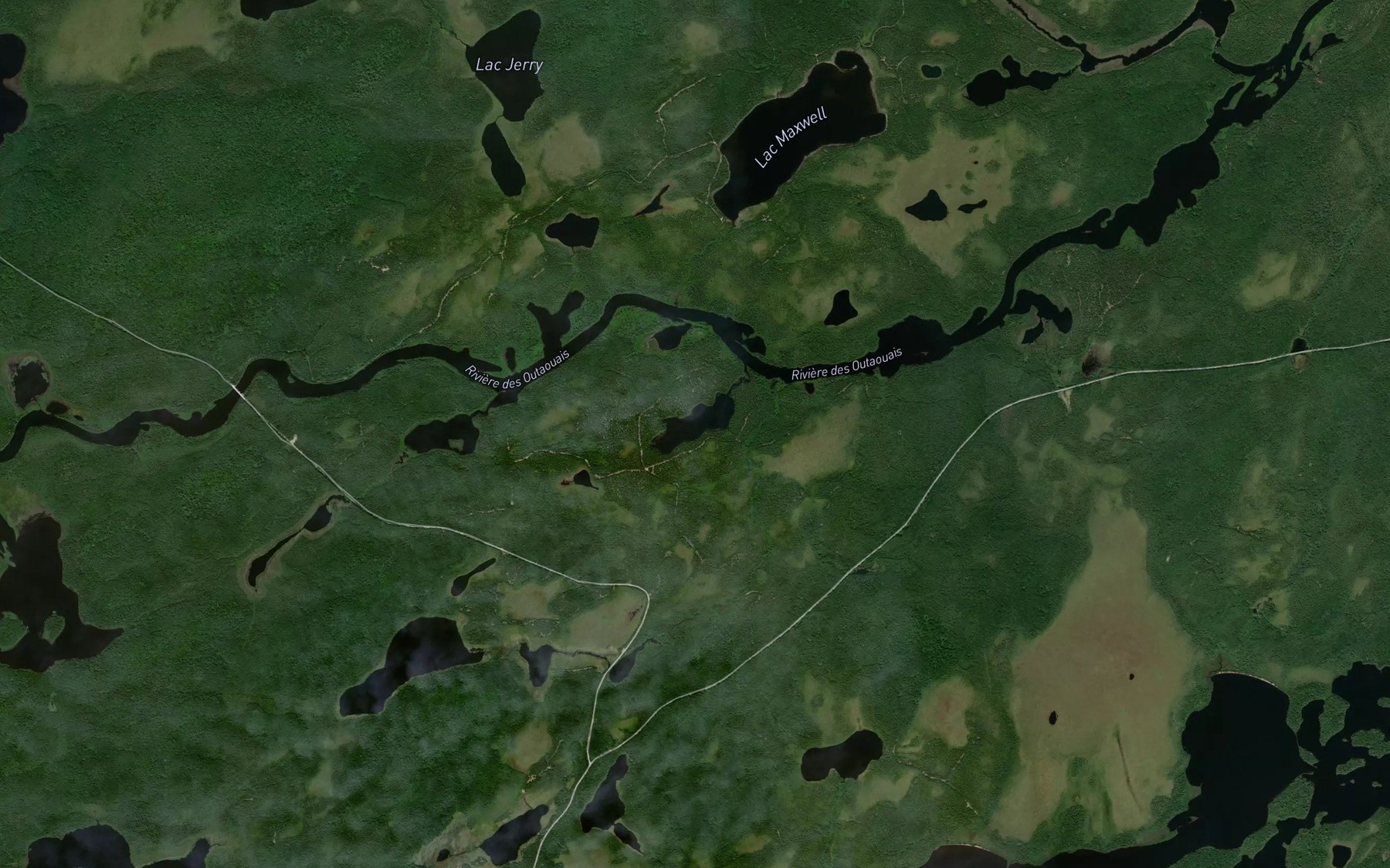 Satellite map of the Lac Claypole