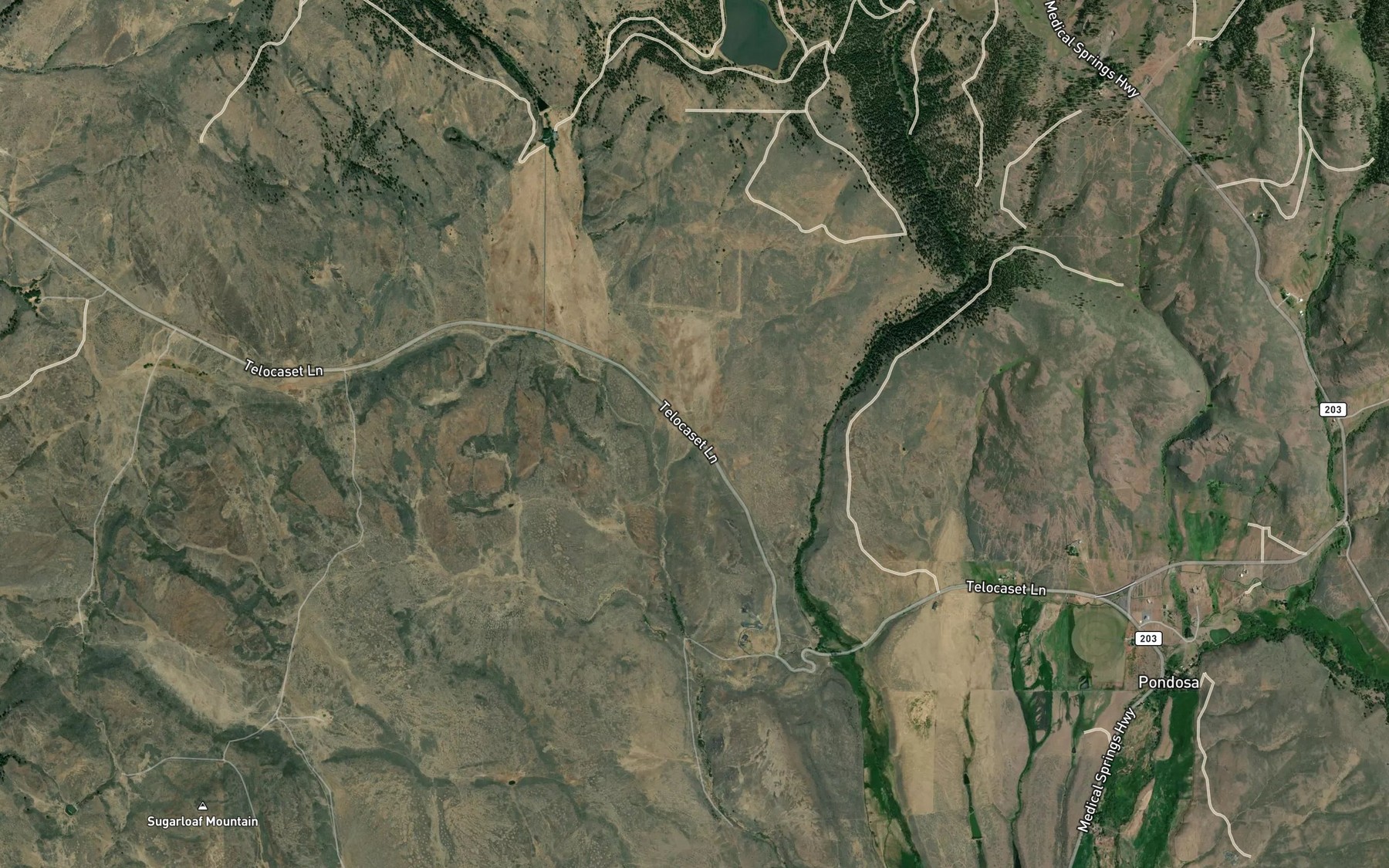 Satellite map of the Little Park Creek