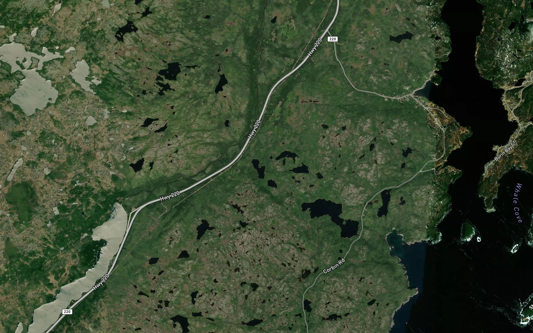 Satellite map of the Inside Pond