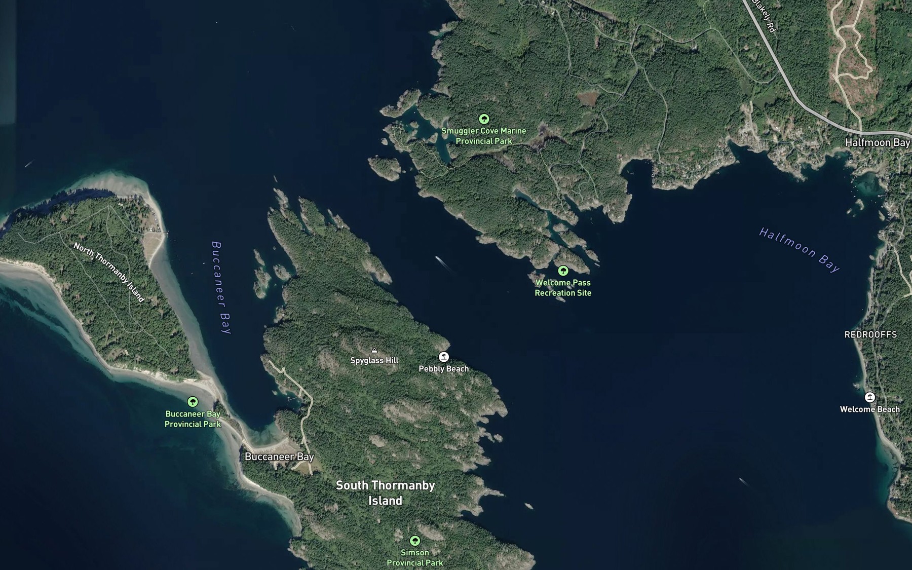 Satellite map of the Welcome Passage