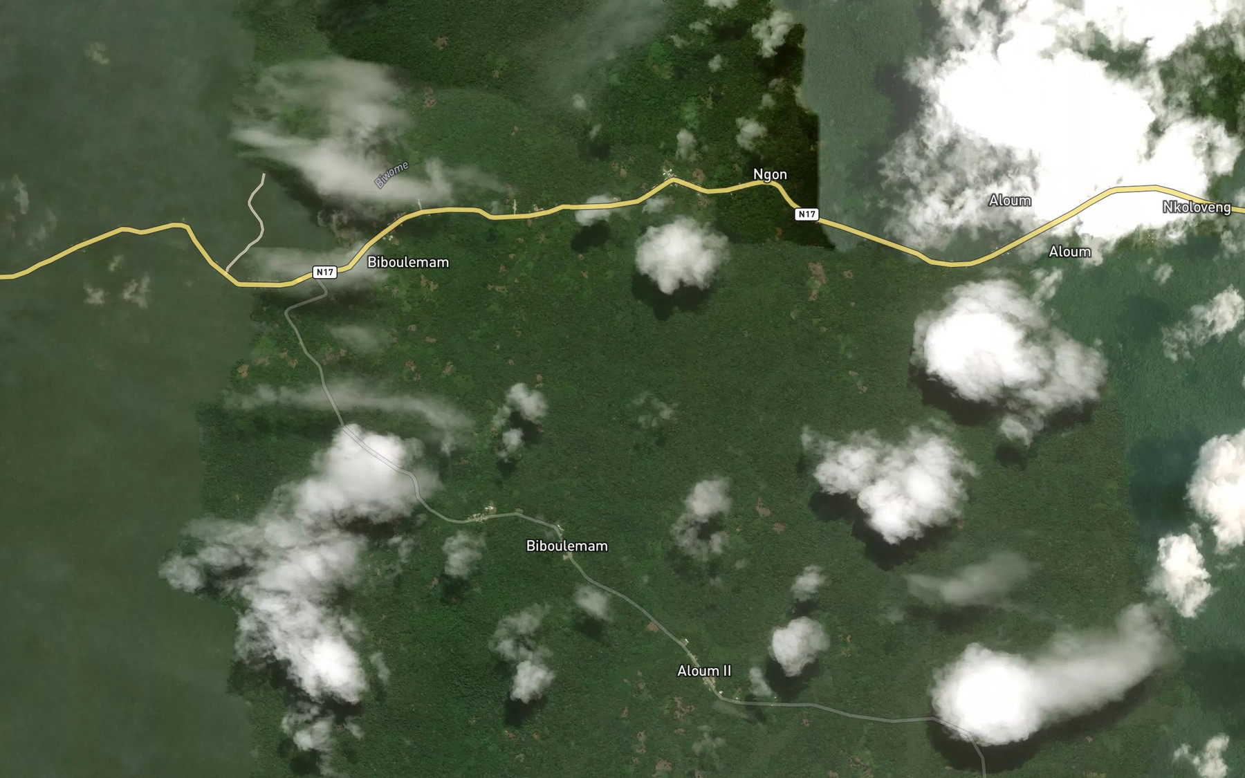 Satellite map of the Nyamengolo