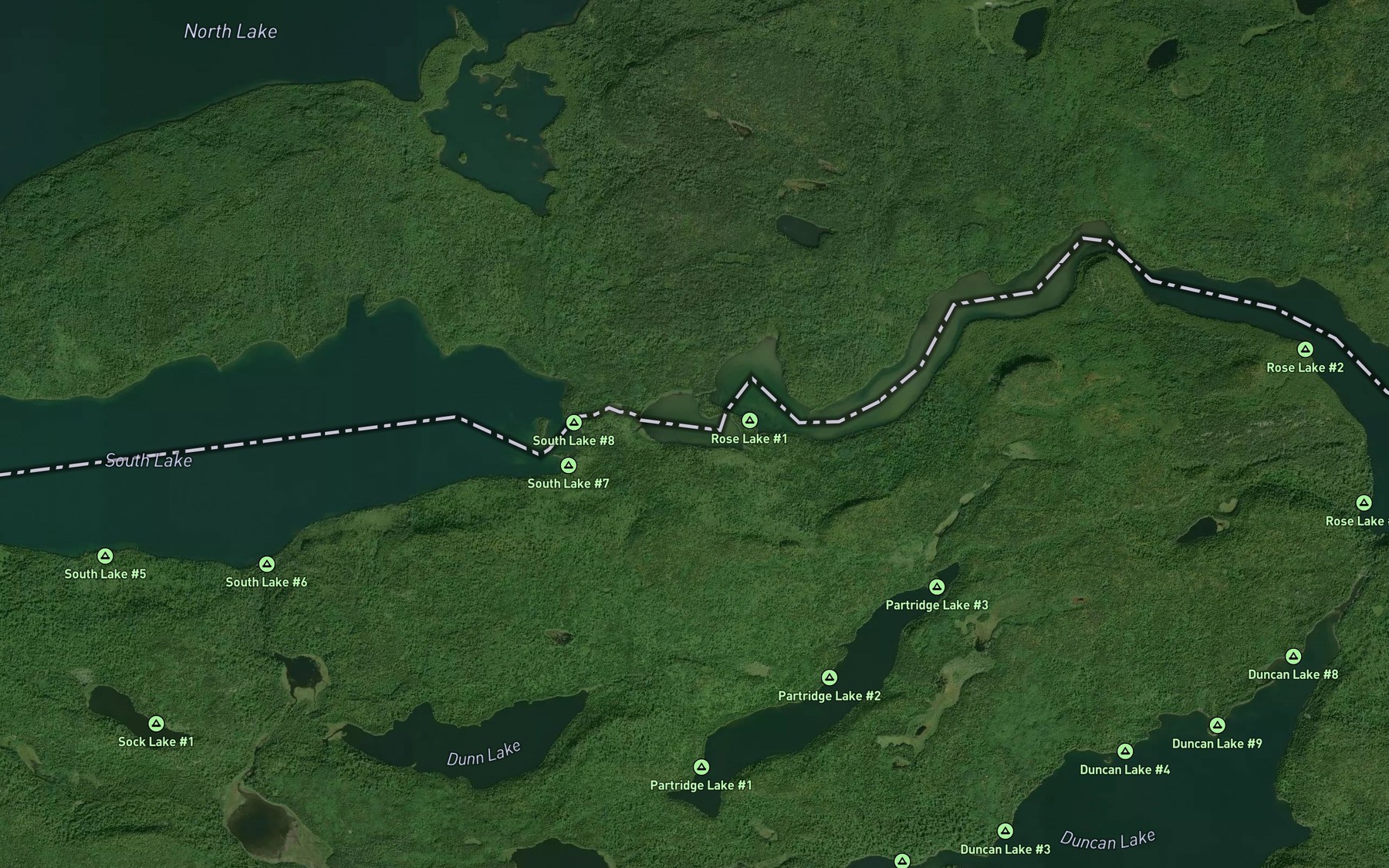 Satellite map of the Rat Lake