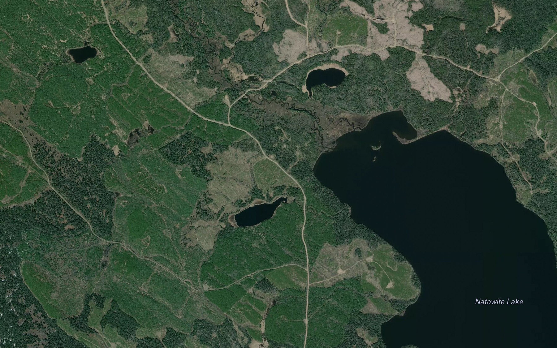 Satellite map of the Hautete Creek