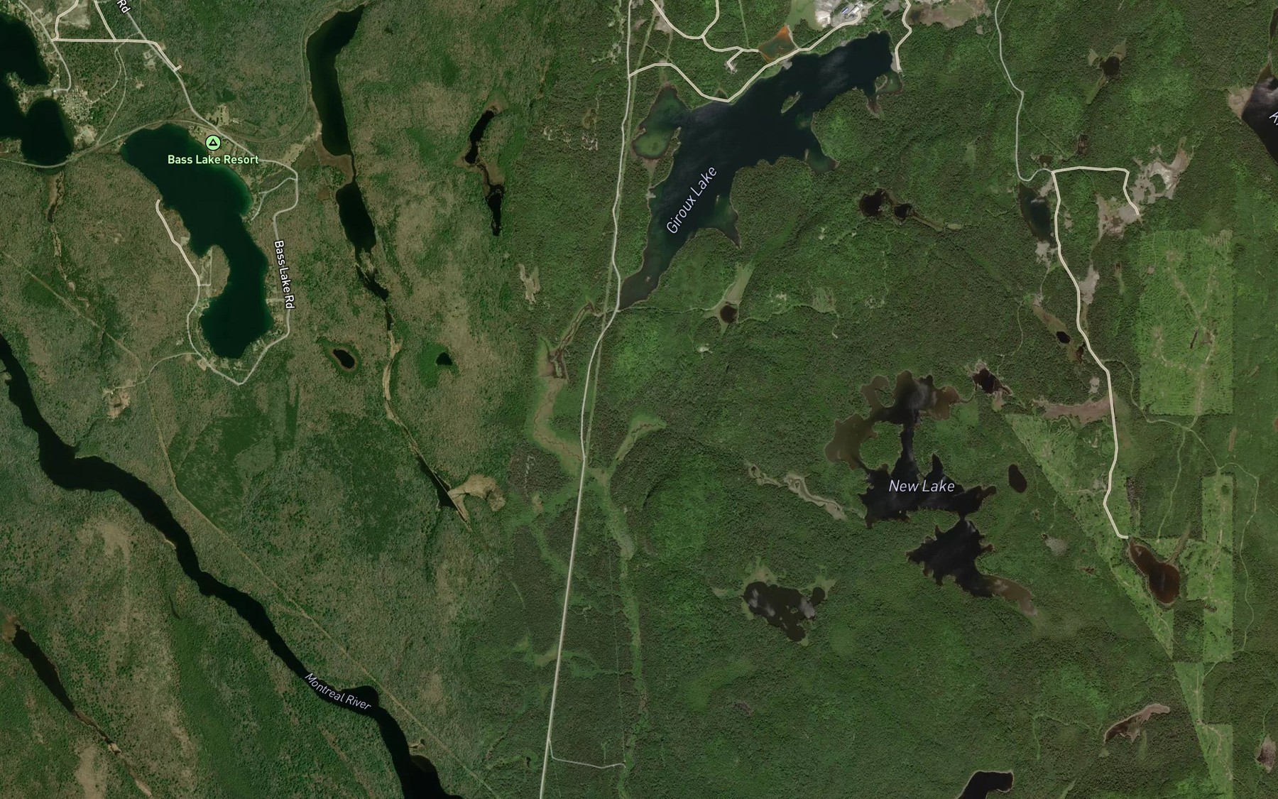 Satellite map of the New Lake Creek