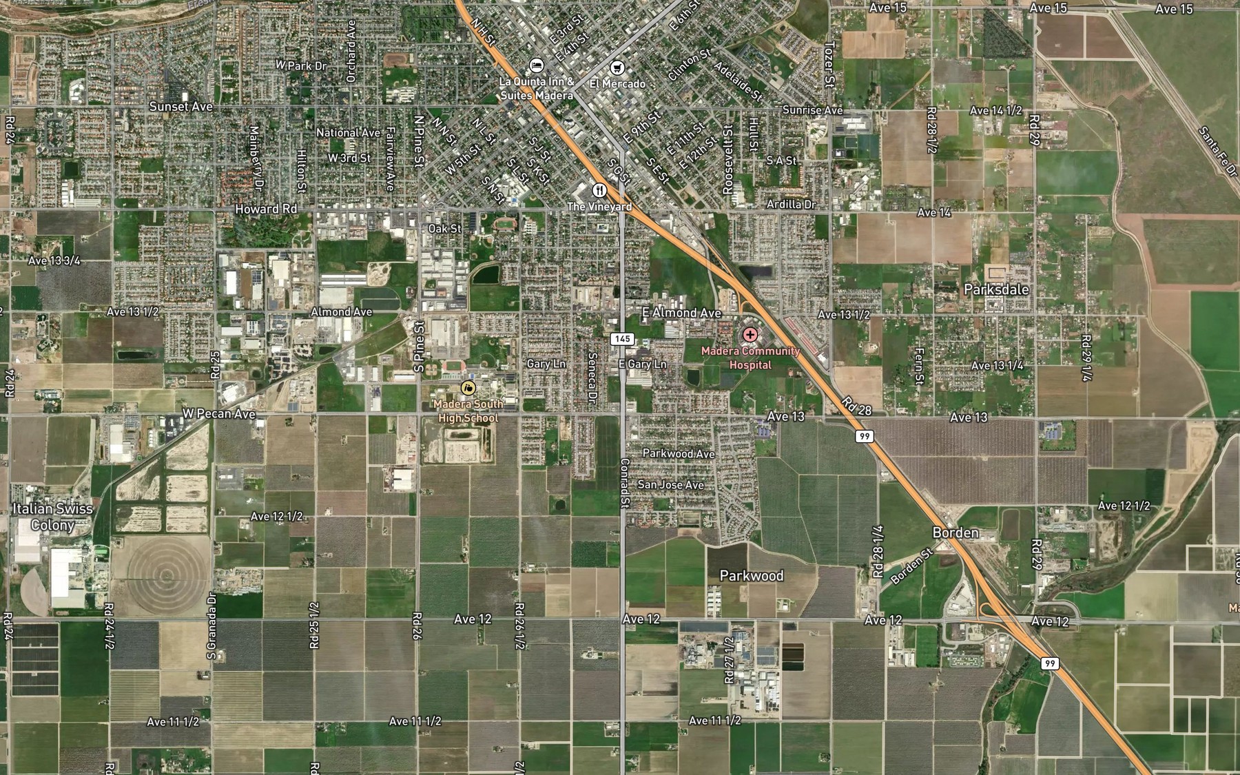 Satellite map of the Desmond Ditch