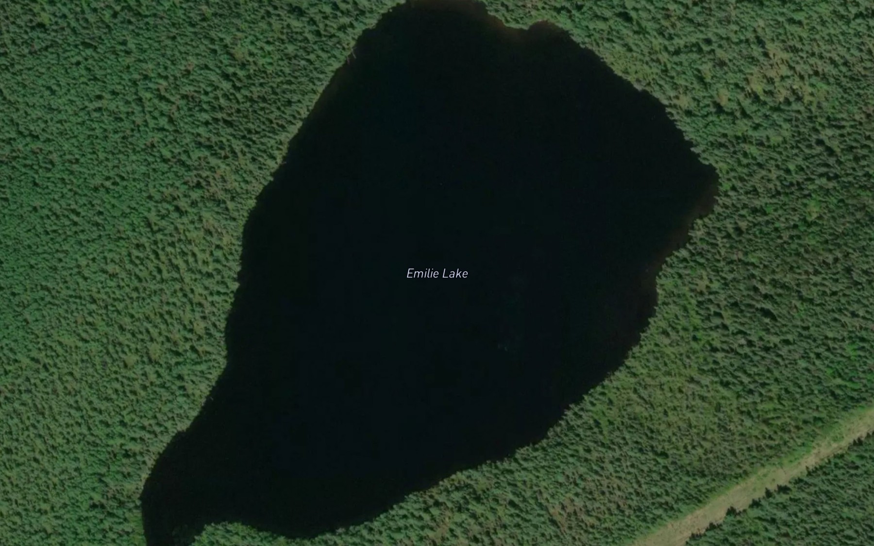 Satellite map of the Emilie Lake