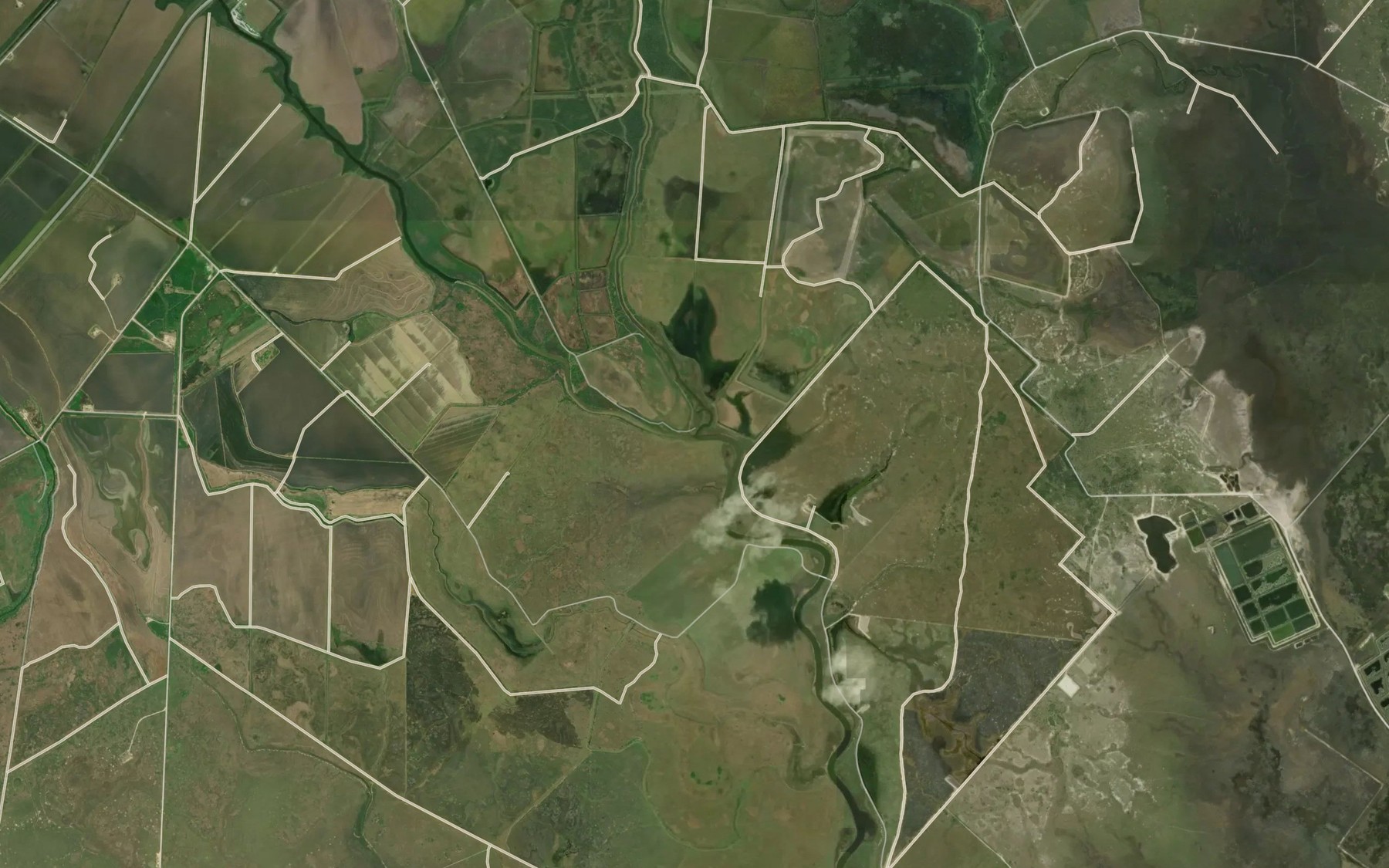 Satellite map of the Willow Bayou