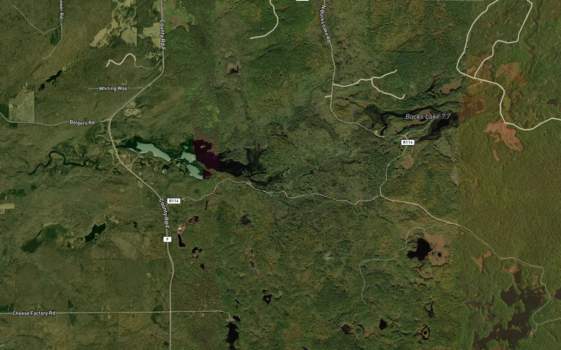 Satellite map of the South Fork Hemlock Creek