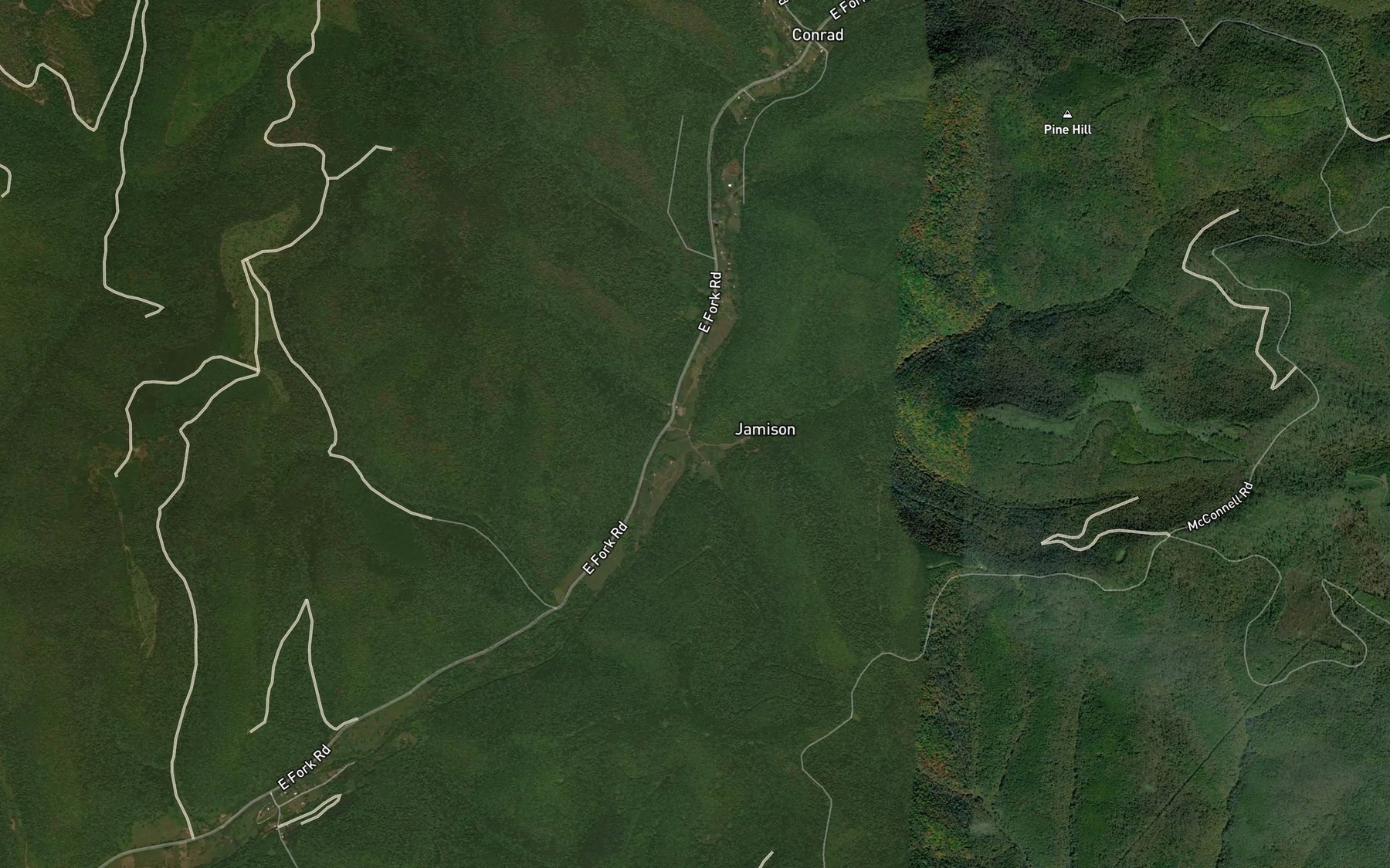 Satellite map of the Jamison Run