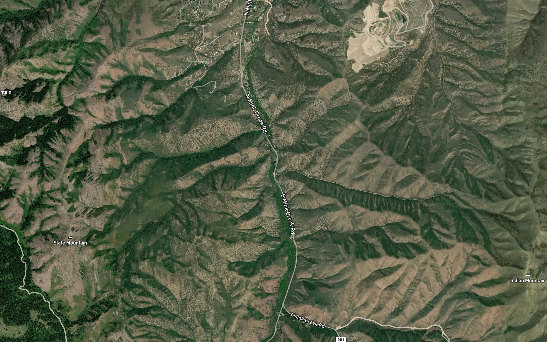 Satellite map of the Kinney Creek