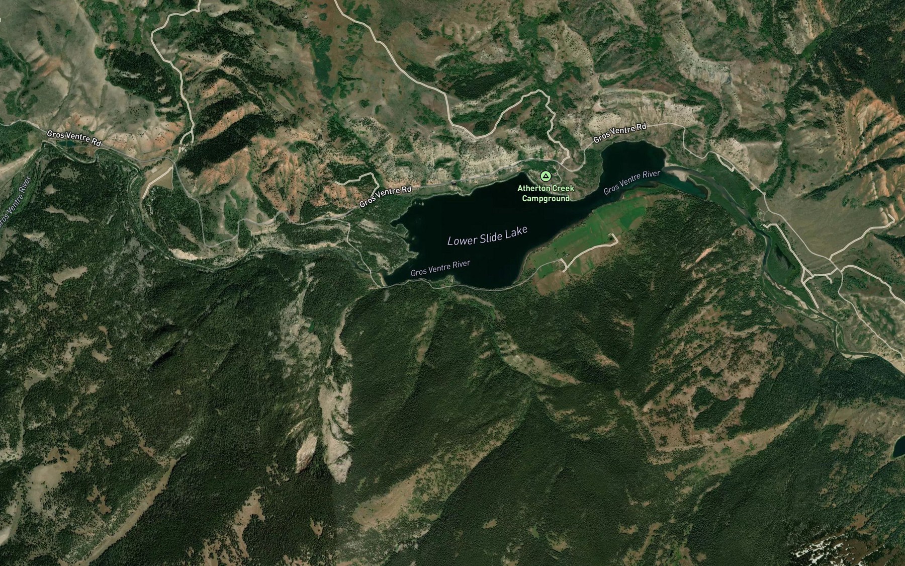 Satellite map of the Bierer Creek