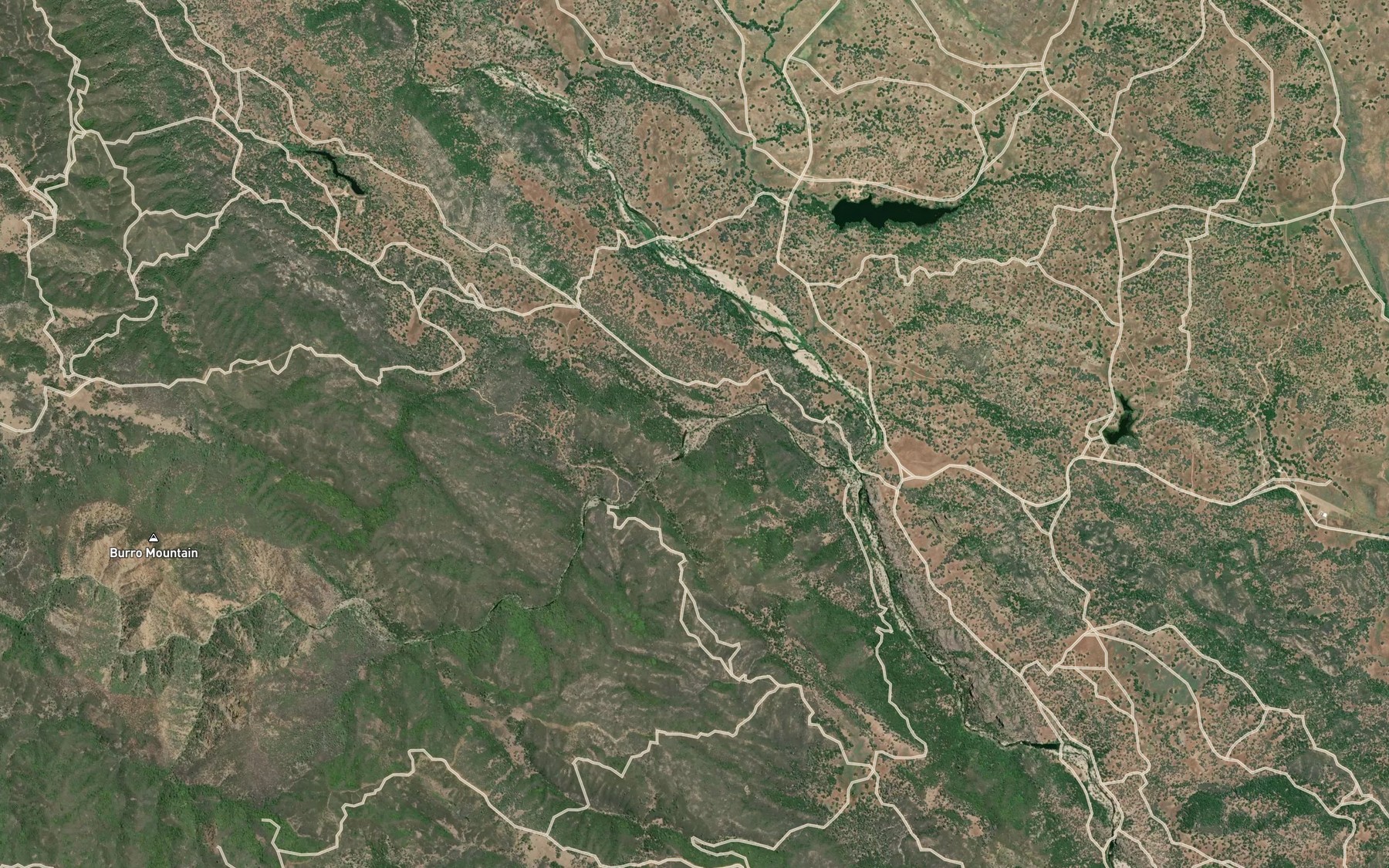 Satellite map of the Los Bueyes Creek