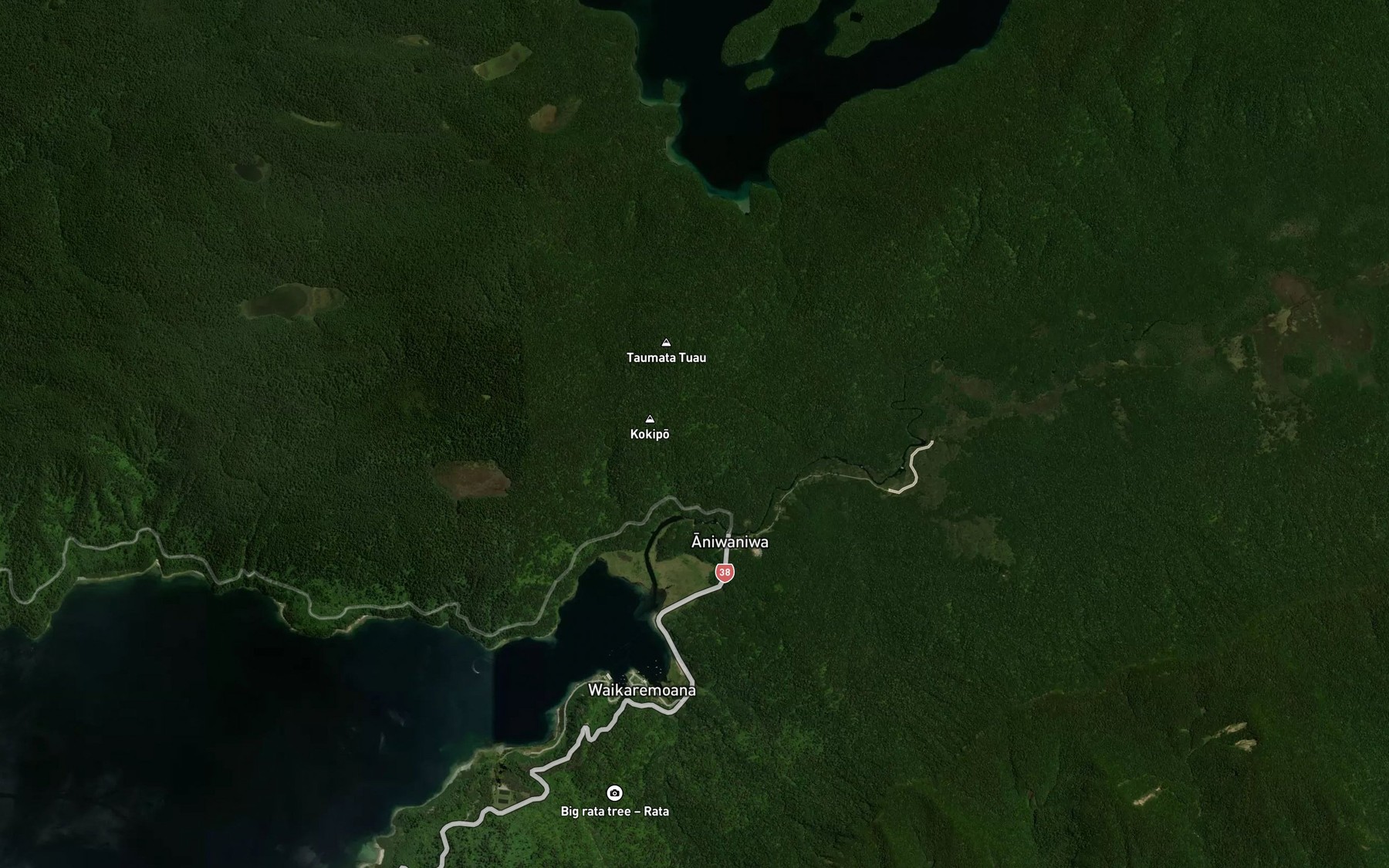 Satellite map of the Aniwaniwa Falls