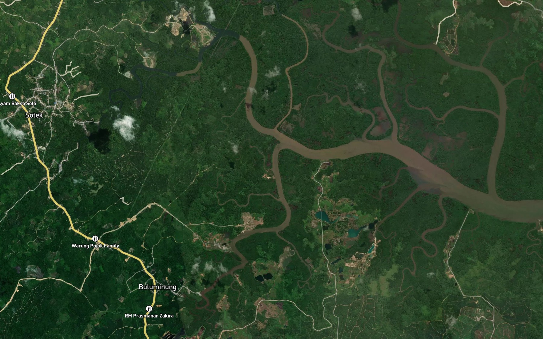 Satellite map of the Sungai Serungsang