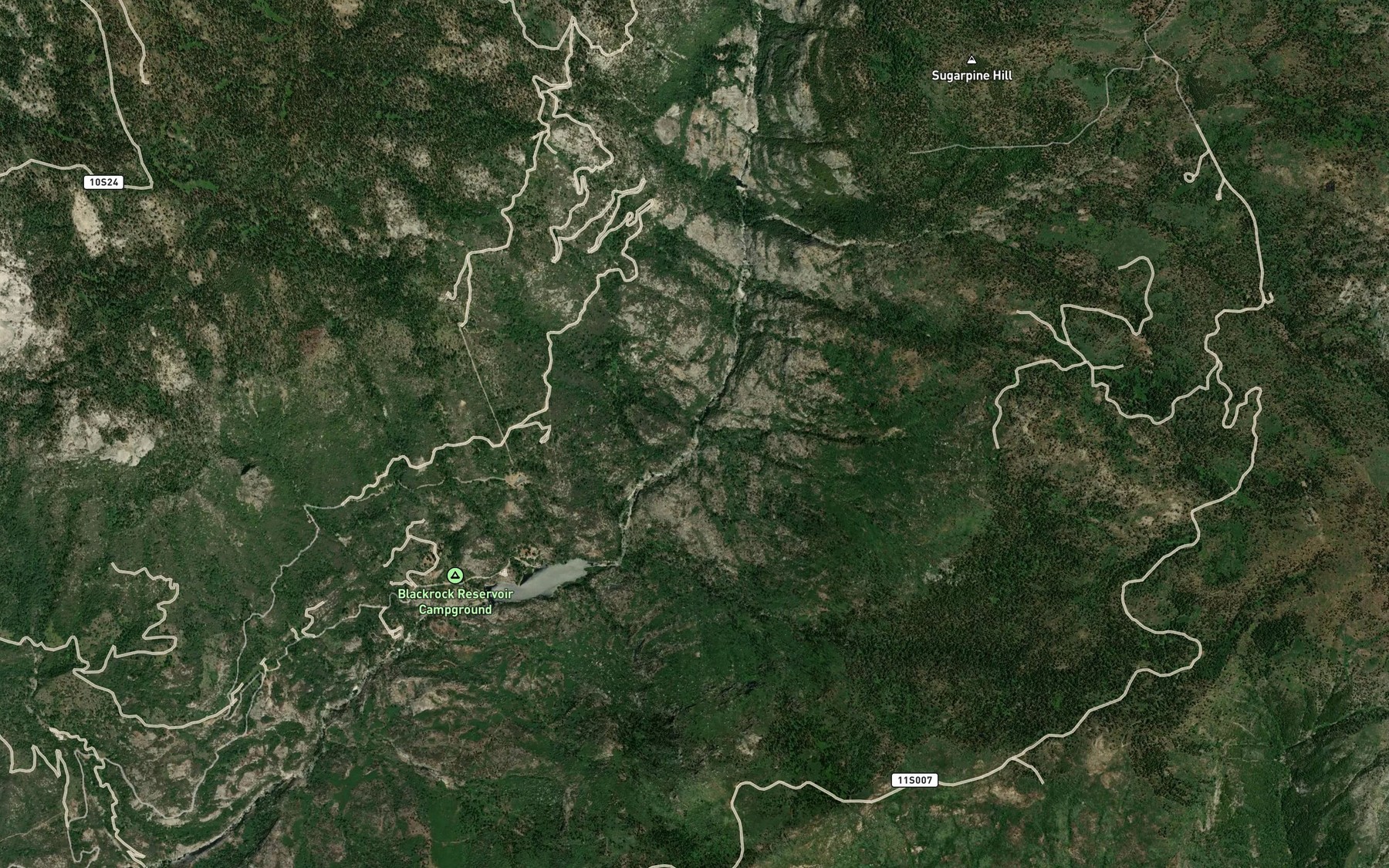 Satellite map of the Mule Creek
