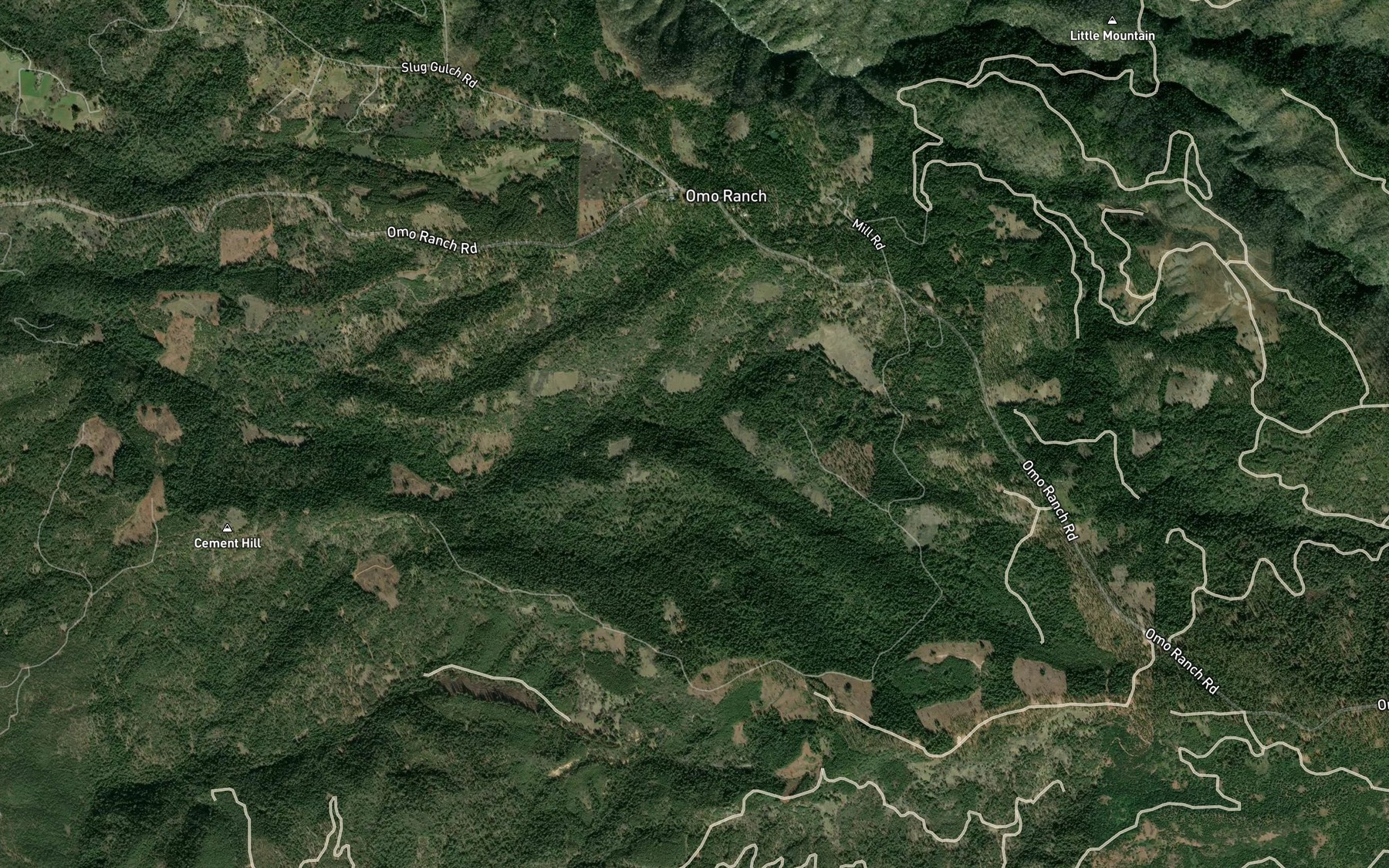 Satellite map of the Dark Canyon Creek