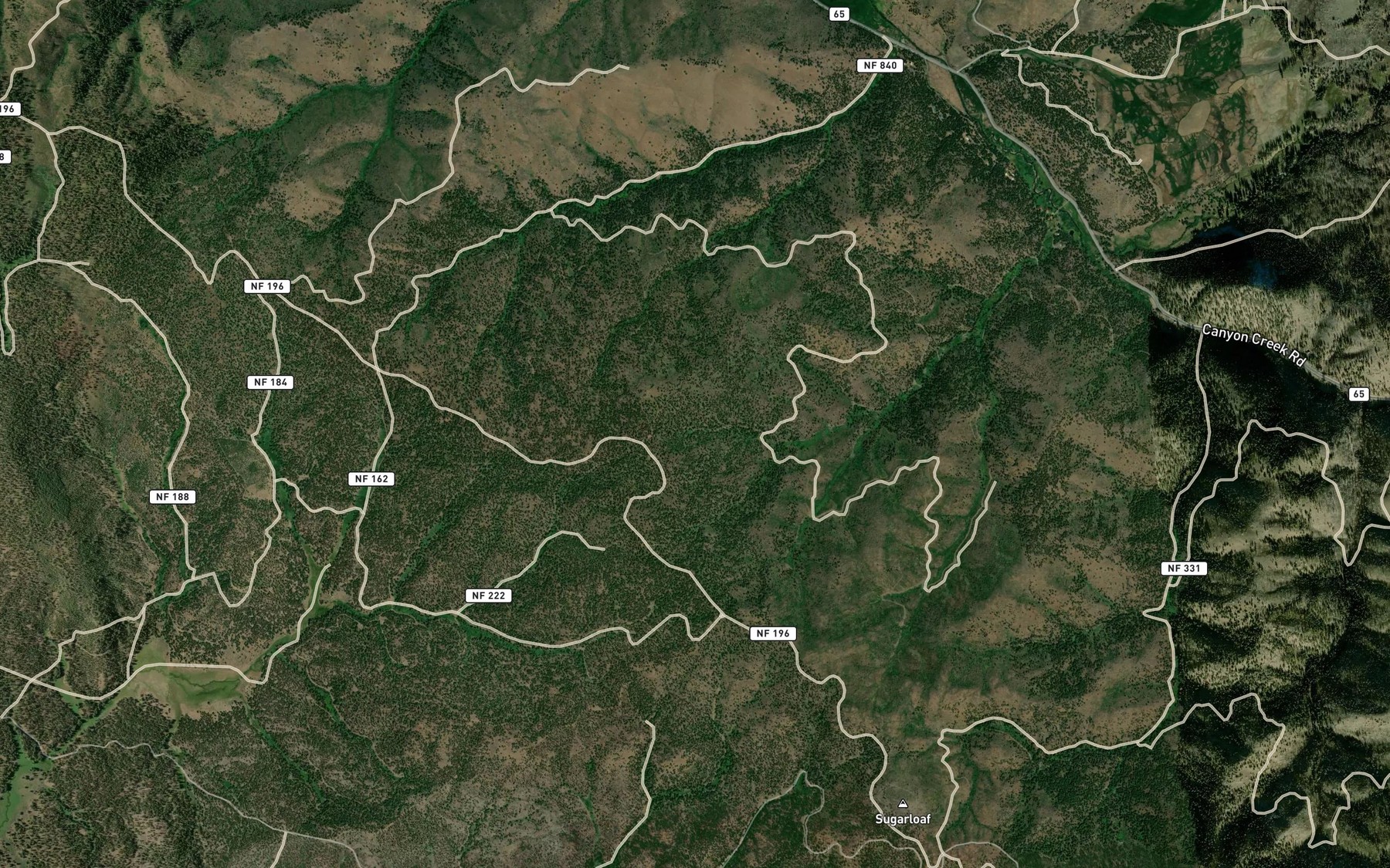 Satellite map of the Hunters Cabin Spring