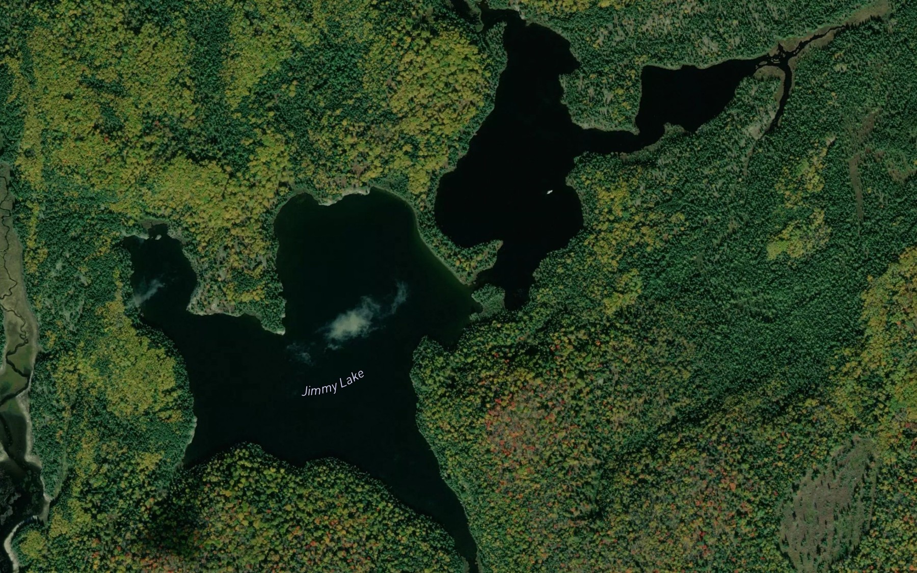 Satellite map of the Jimmy Lake