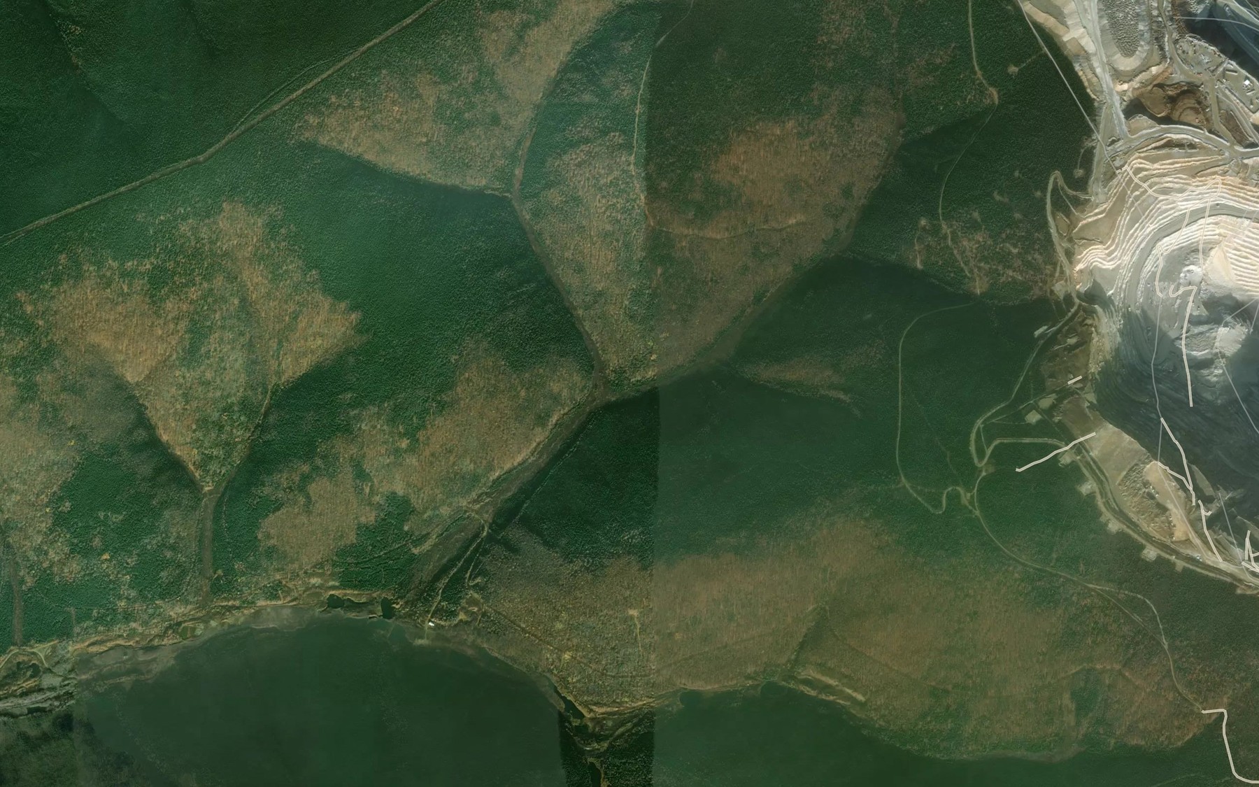 Satellite map of the Pat Creek