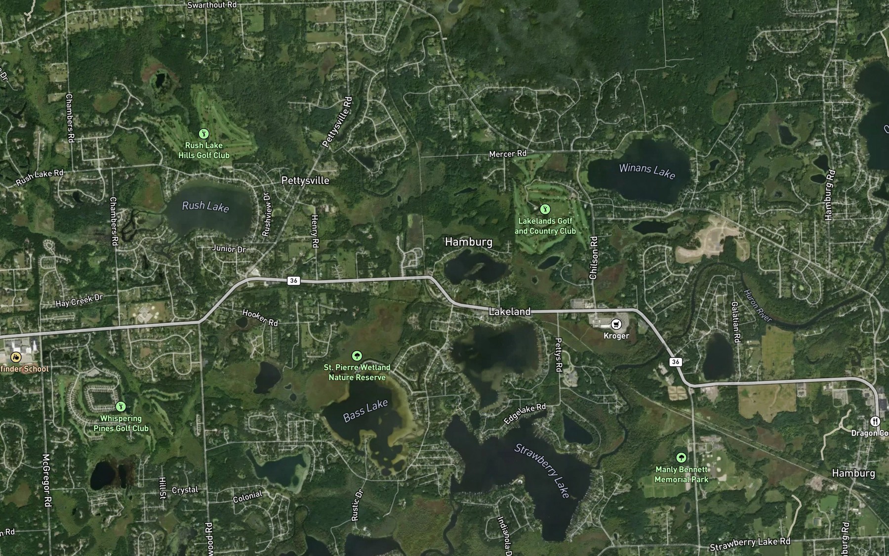 Satellite map of the Chilson Creek