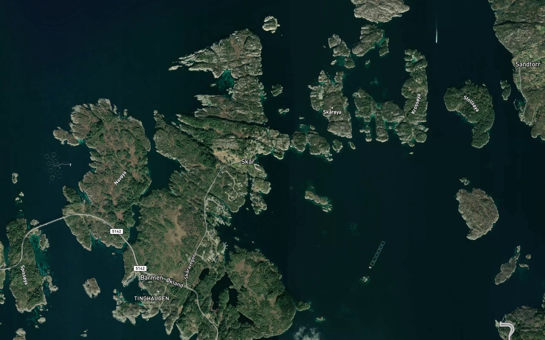 Satellite map of the Skaravika