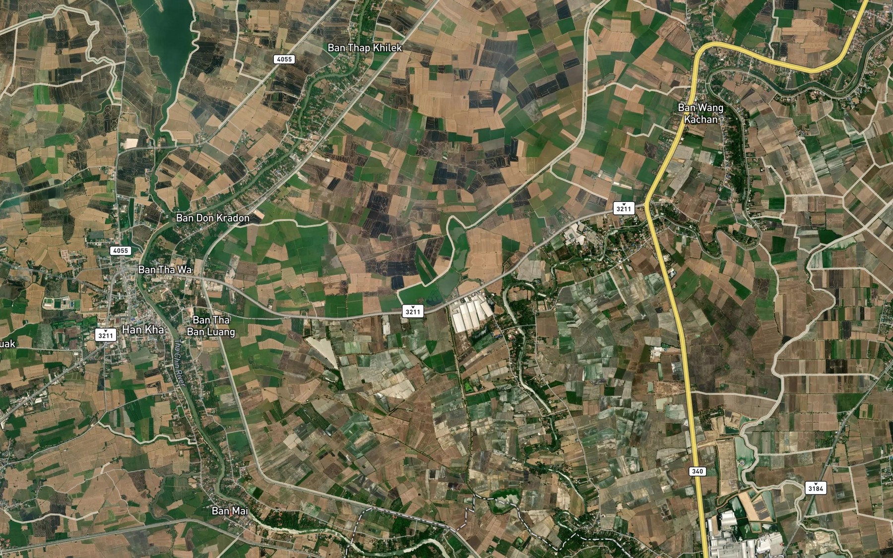 Satellite map of the Bueng Rahan Bua