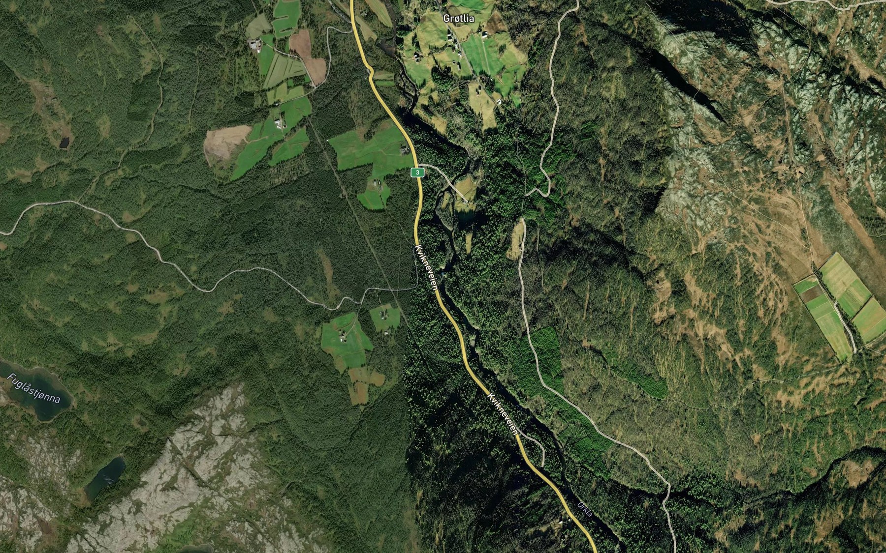 Satellite map of the Olkarfossen