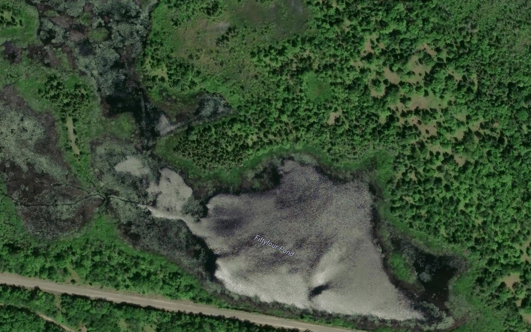 Satellite map of the Fiftyfour Pond