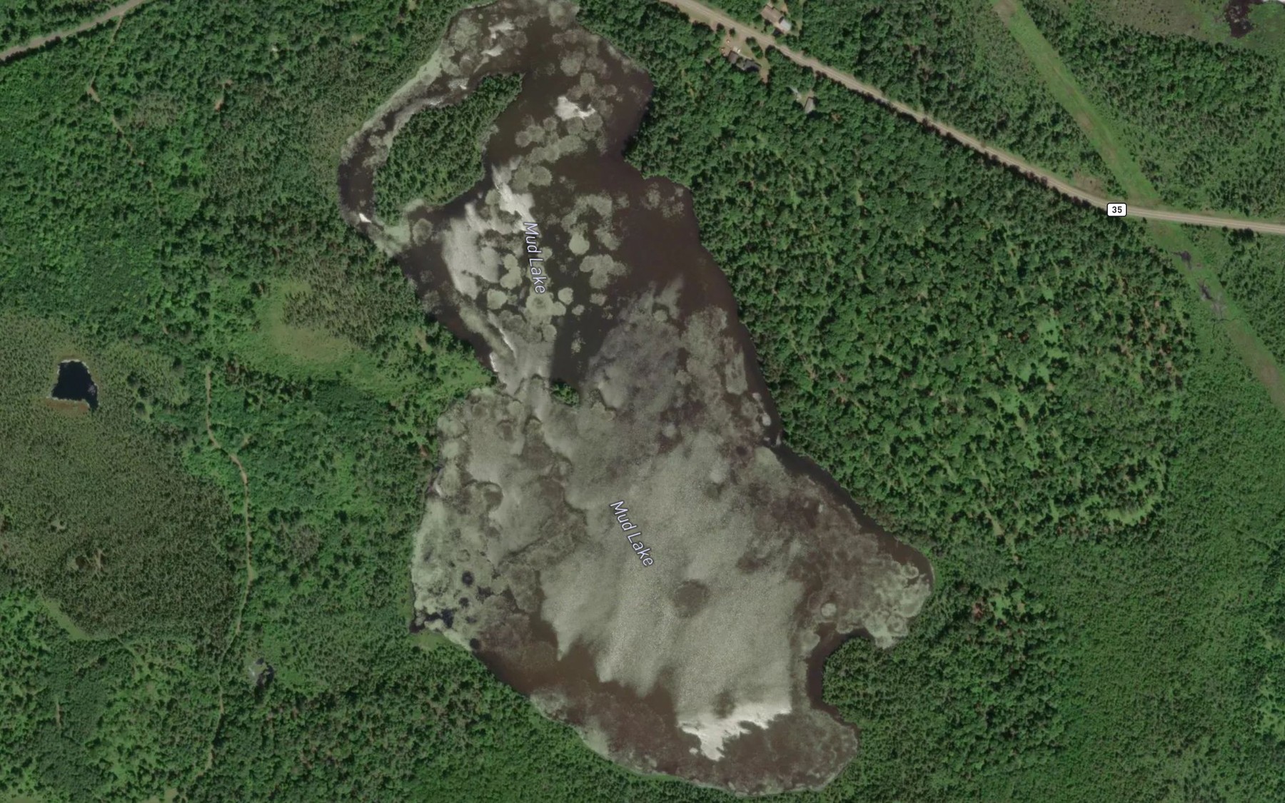 Satellite map of the Mud Lake