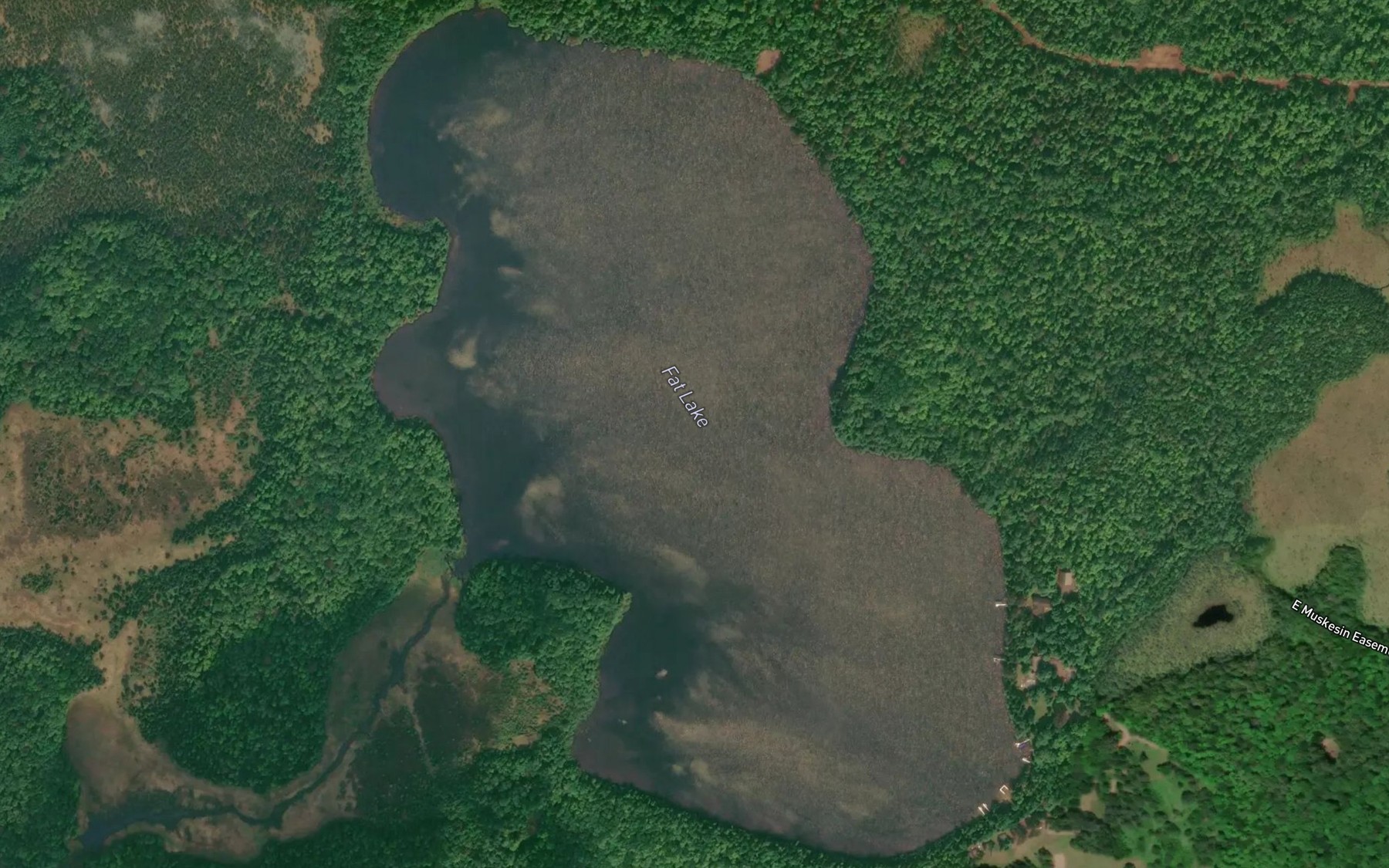 Satellite map of the Fat Lake