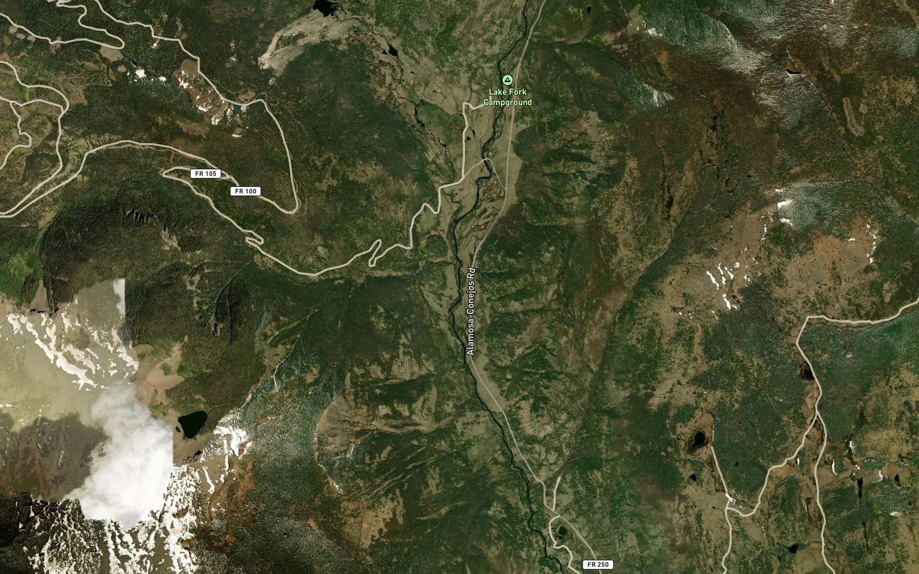 Satellite map of the Saddle Creek
